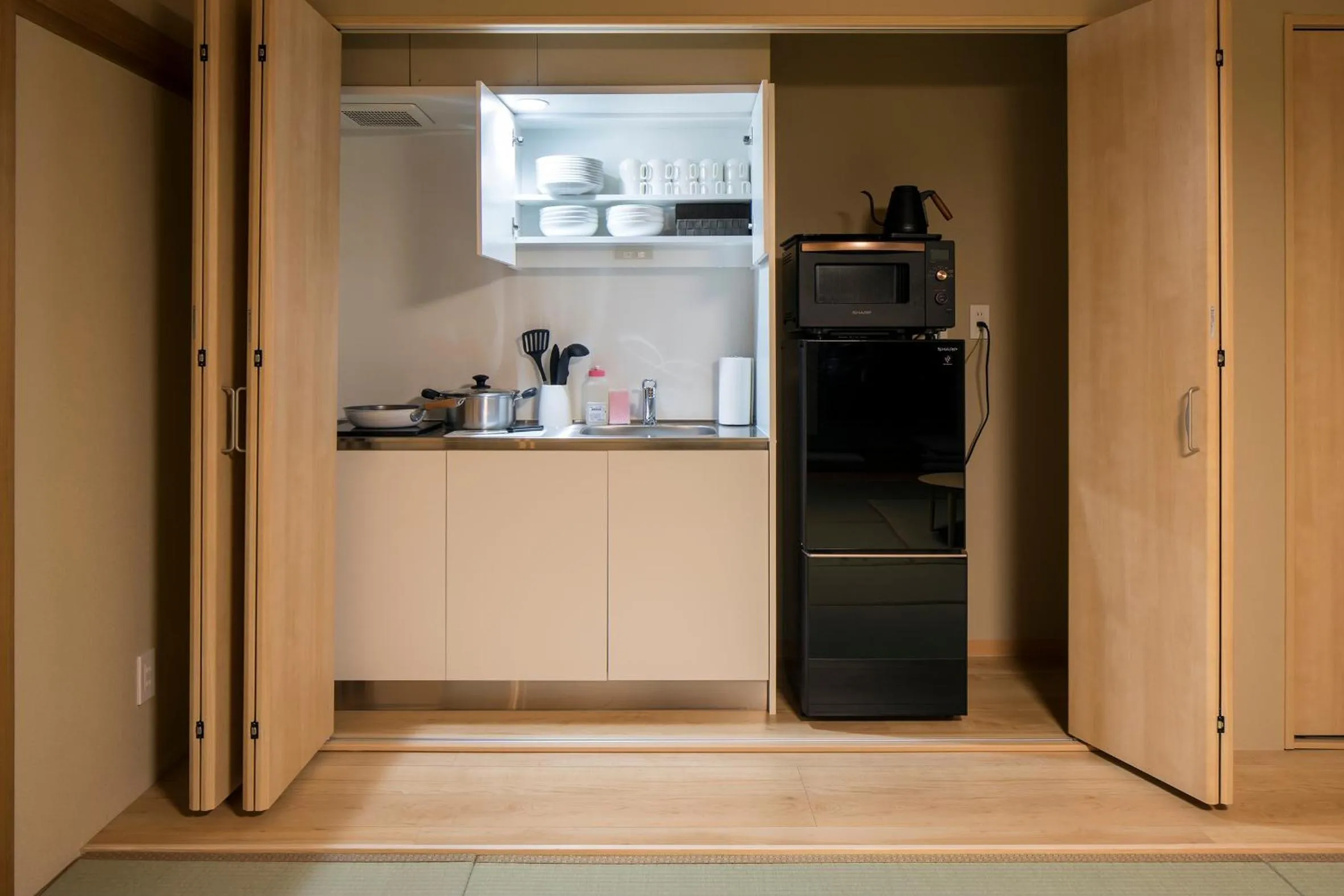 Kitchen or kitchenette in Randor Residence Hiroshima Suites