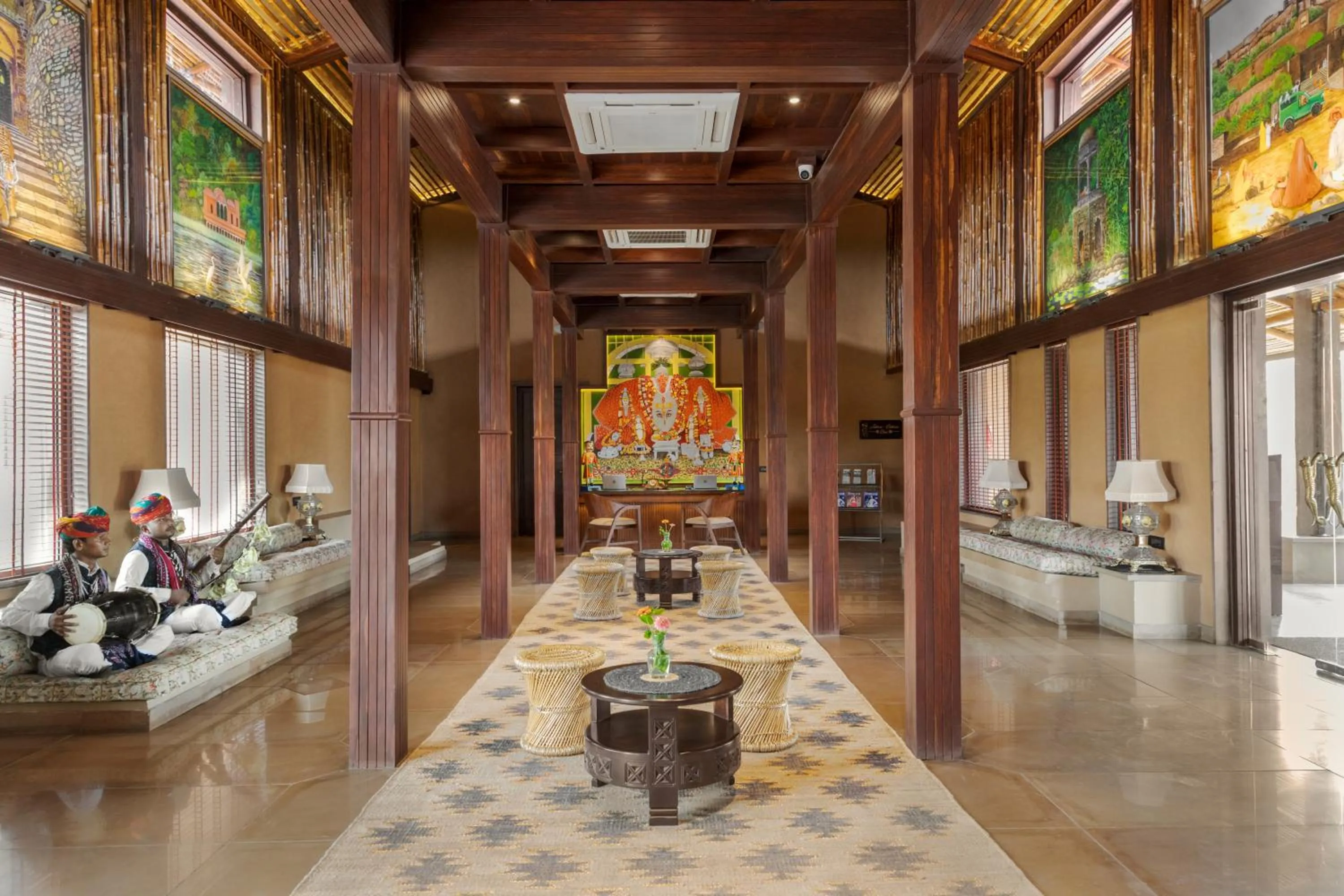 Lobby or reception in AamaGhati Wildlife Resort, Ranthambore
