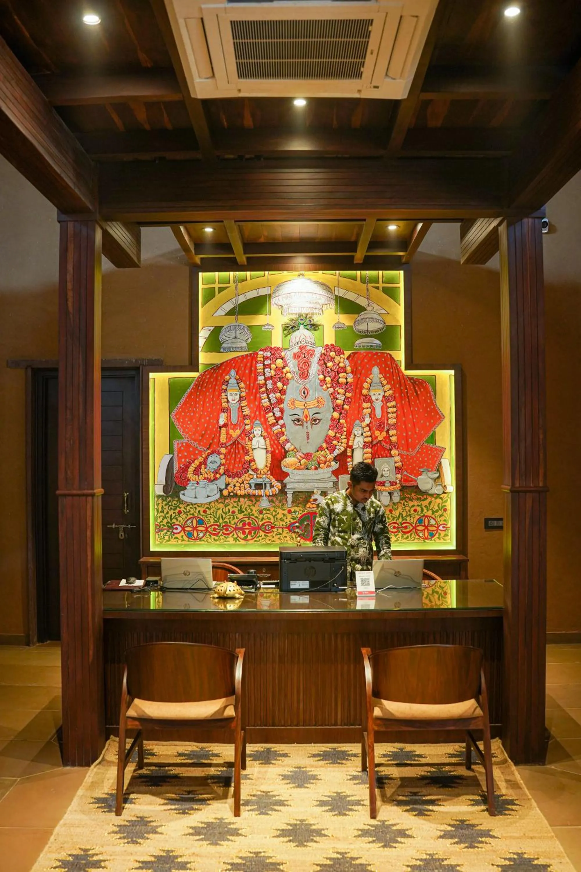 Lobby or reception in AamaGhati Wildlife Resort, Ranthambore