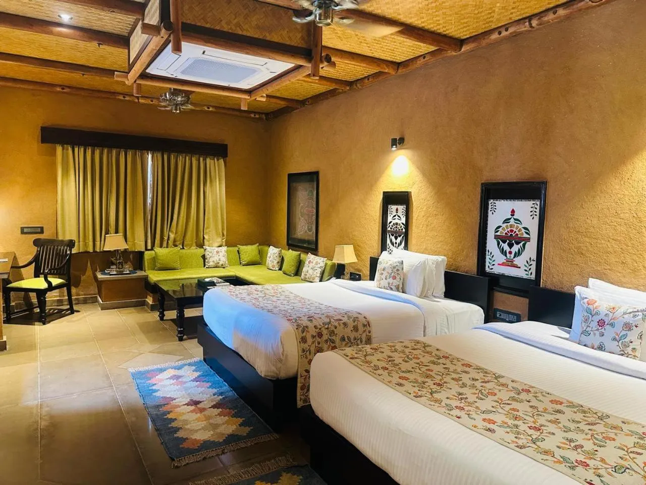 Bed in AamaGhati Wildlife Resort, Ranthambore