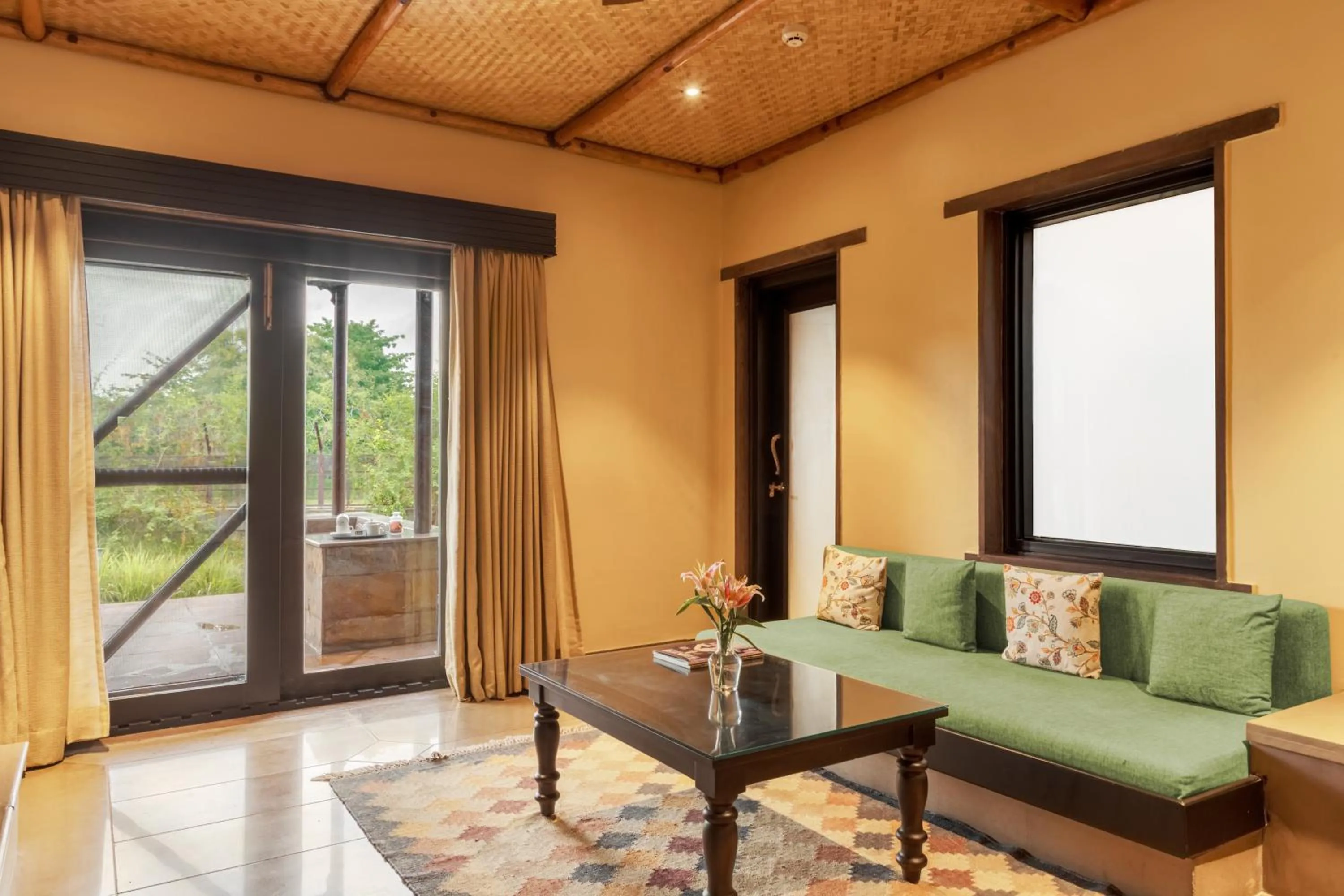 Living room in AamaGhati Wildlife Resort, Ranthambore