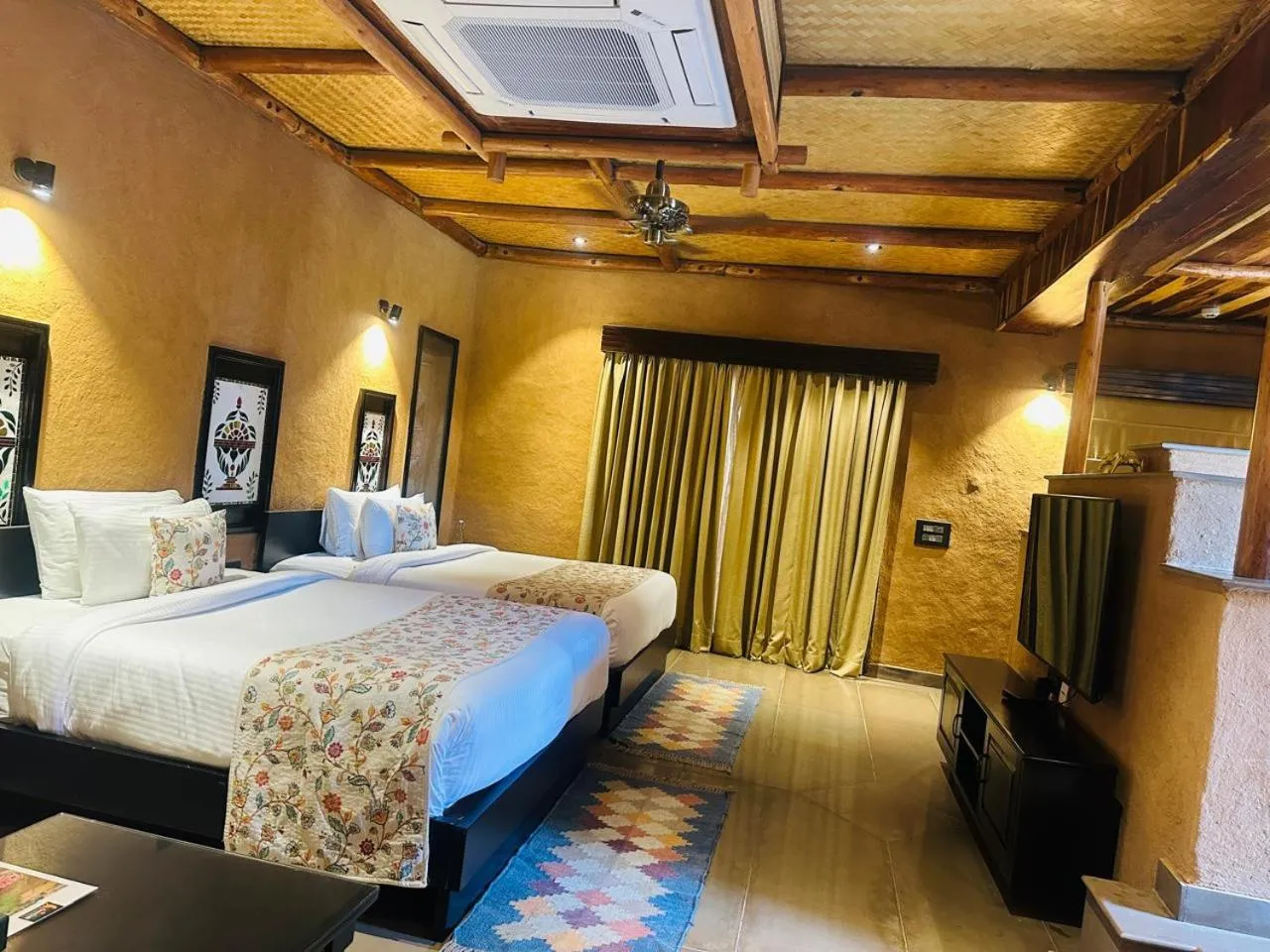 View (from property/room), Bed in AamaGhati Wildlife Resort, Ranthambore