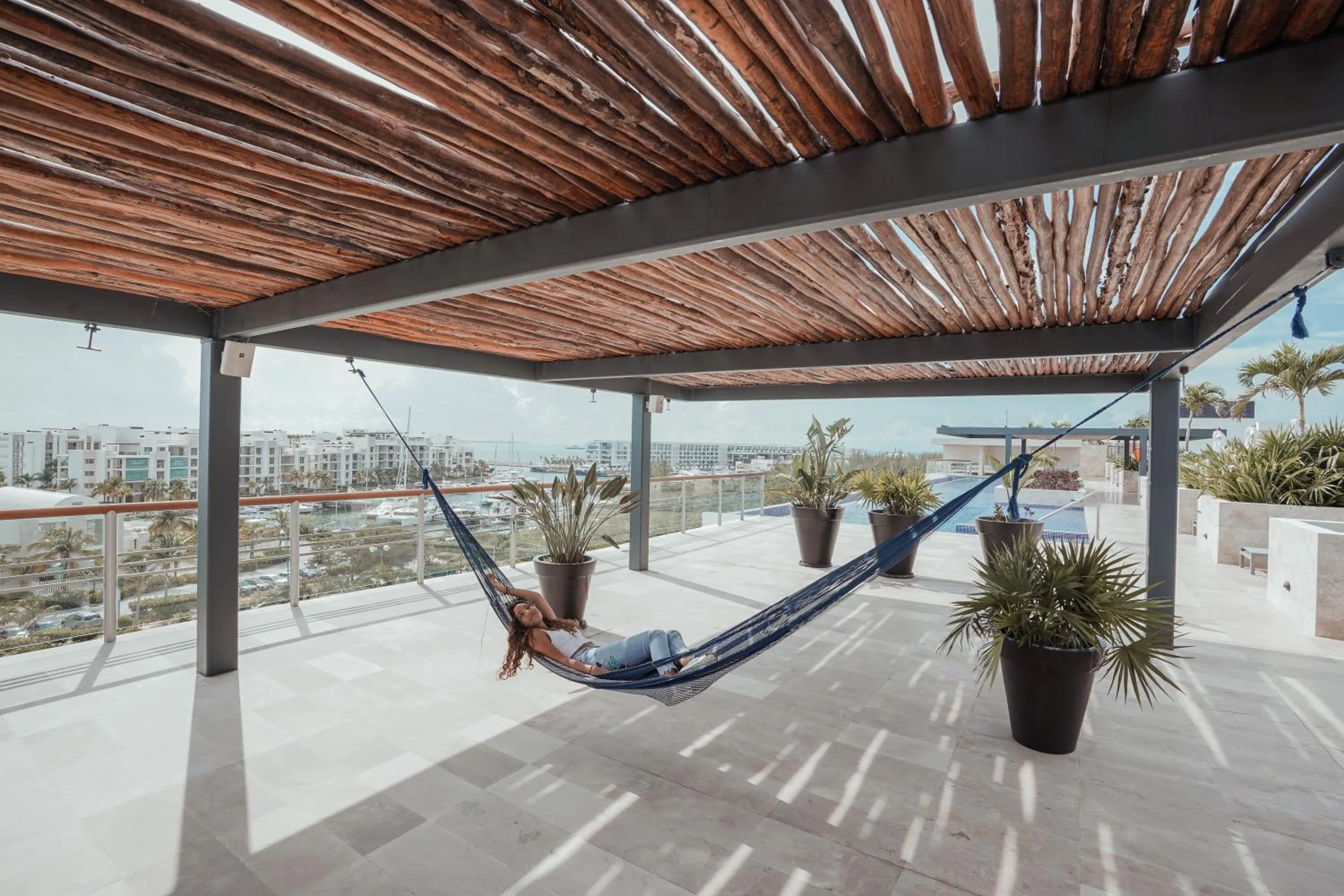 Balcony/Terrace in La Amada condo with Marina View