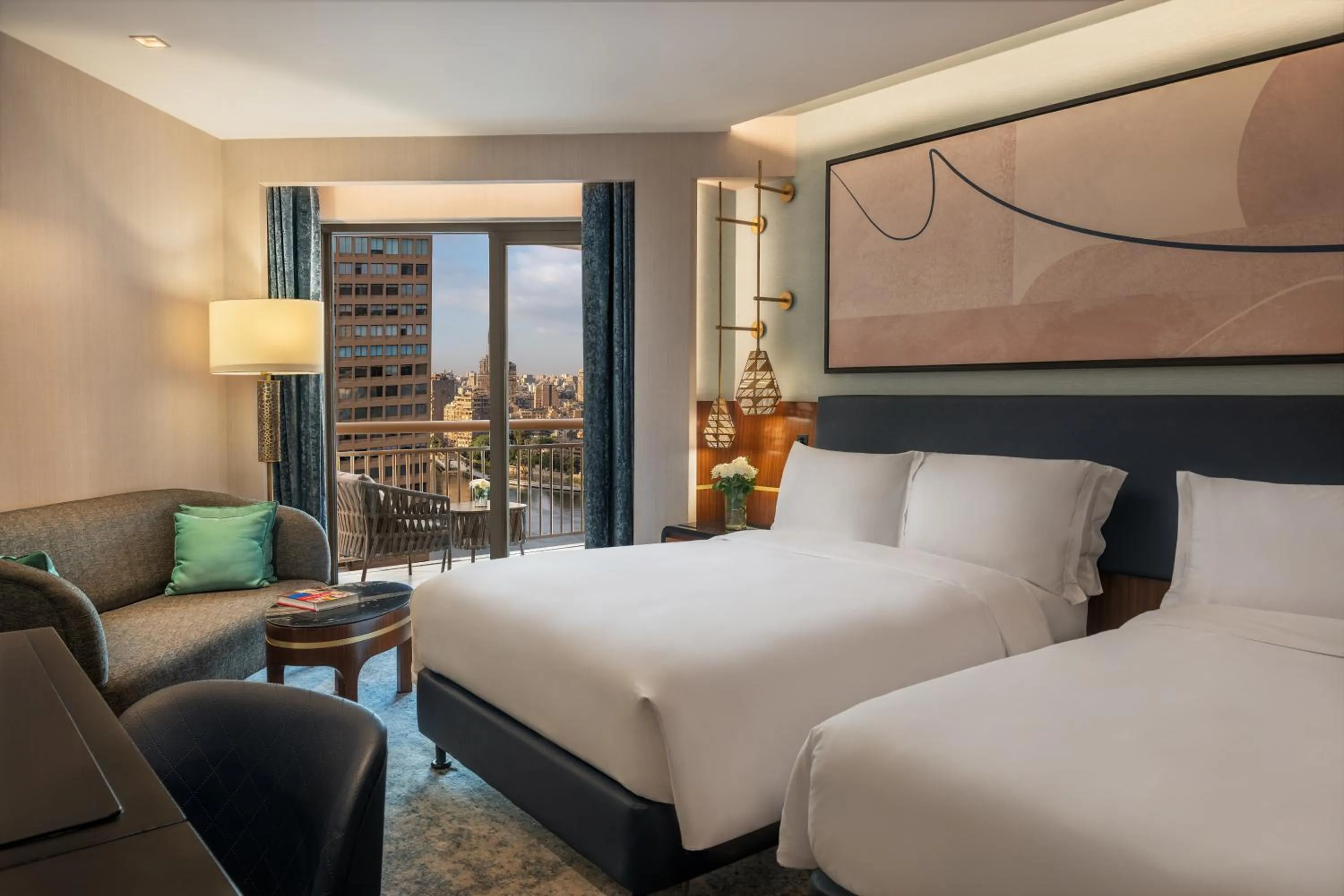 Bed in Conrad Cairo Hotel & Casino