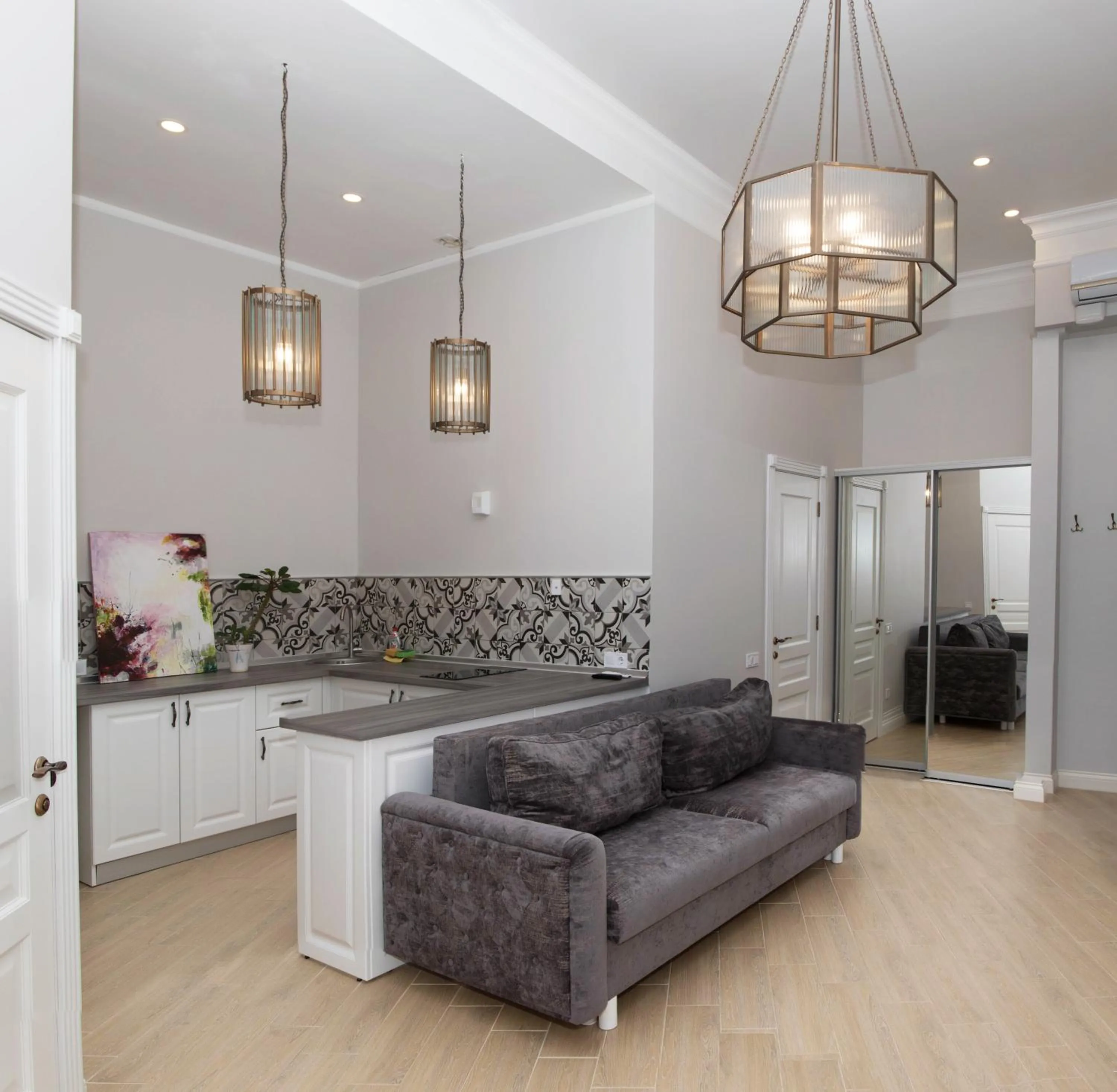 Kitchen or kitchenette in Apart hotel Greenwood near Sea