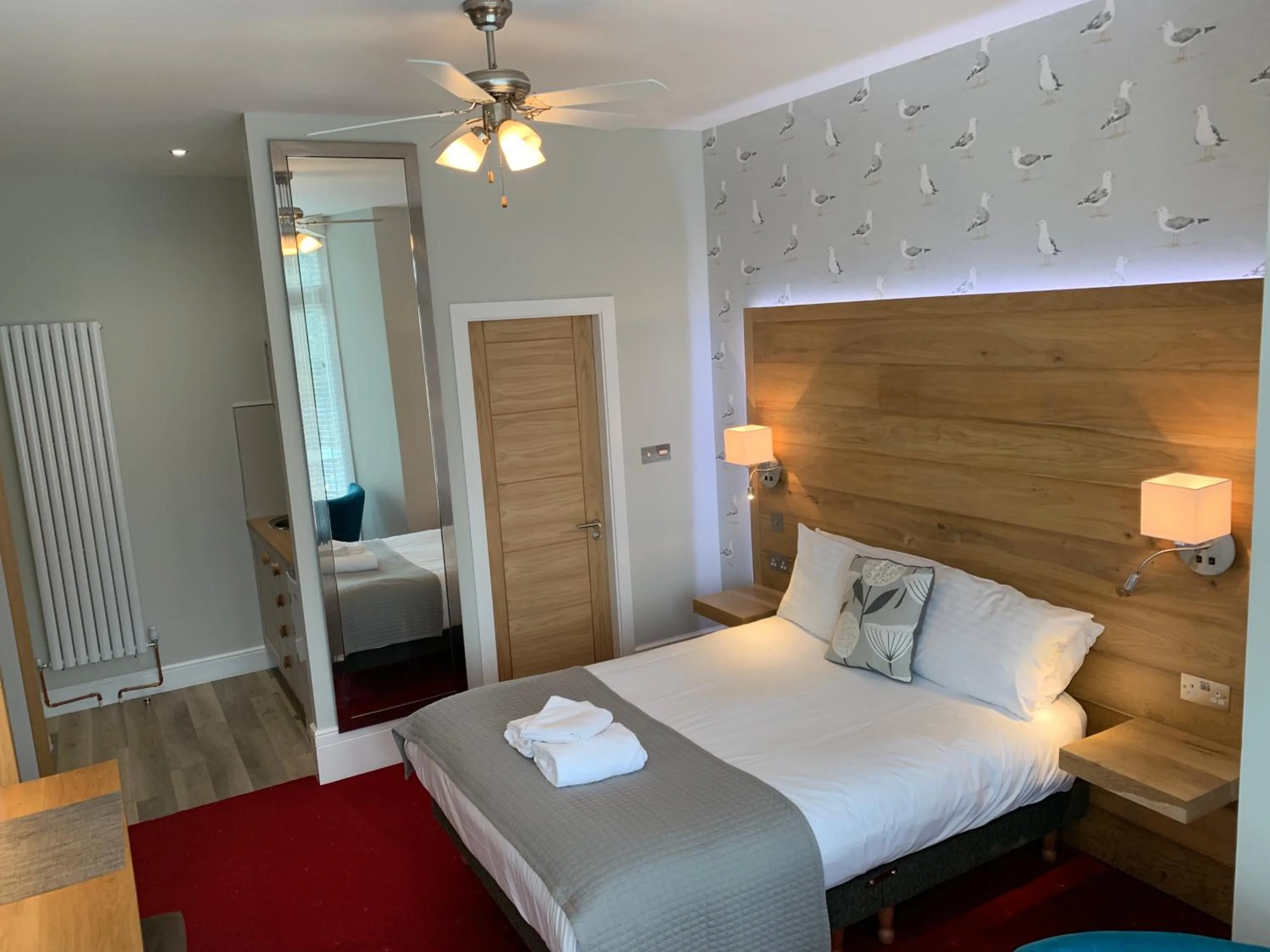 Bedroom, Bed in Harmony Apartments