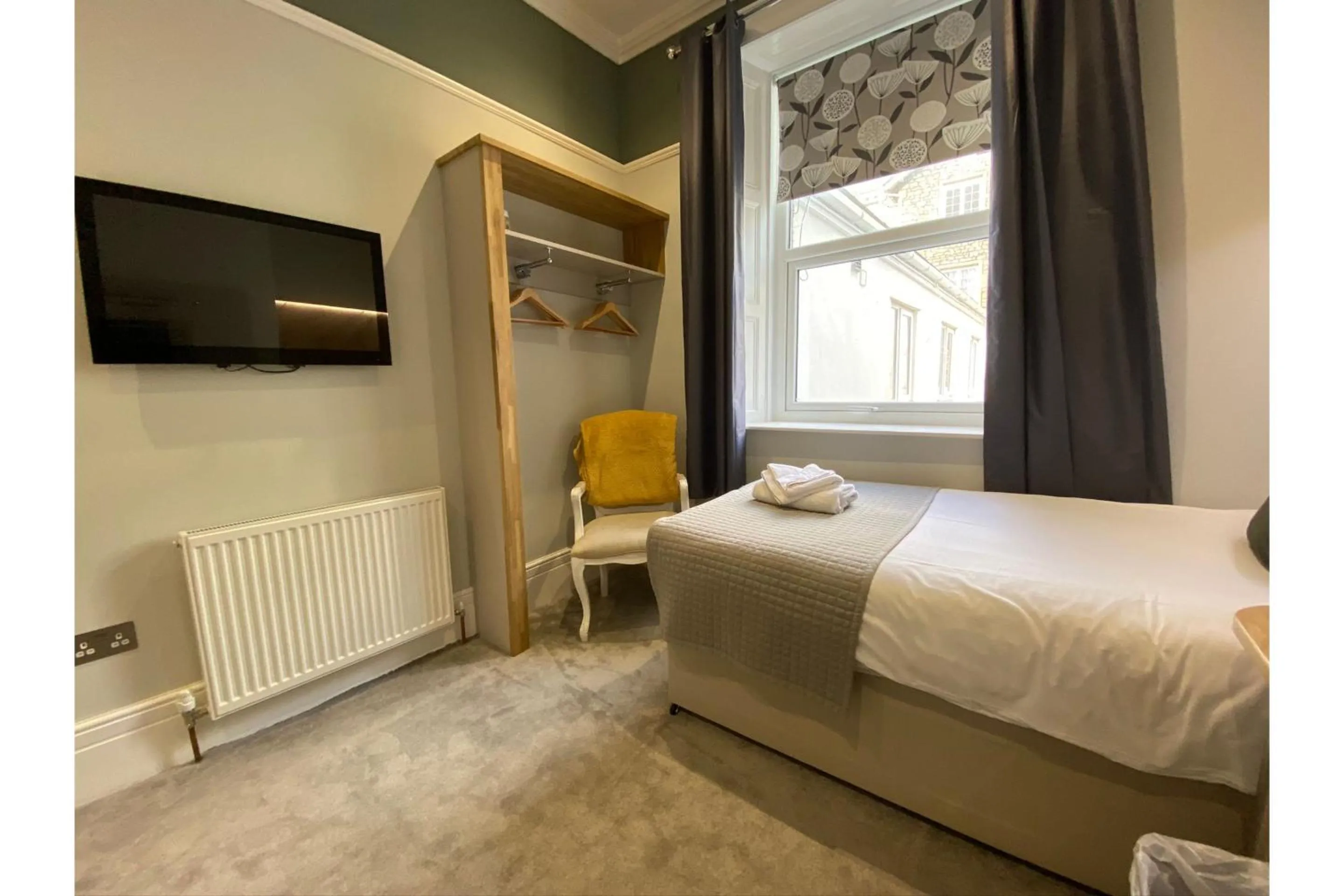 Bedroom, Bed in Harmony Apartments