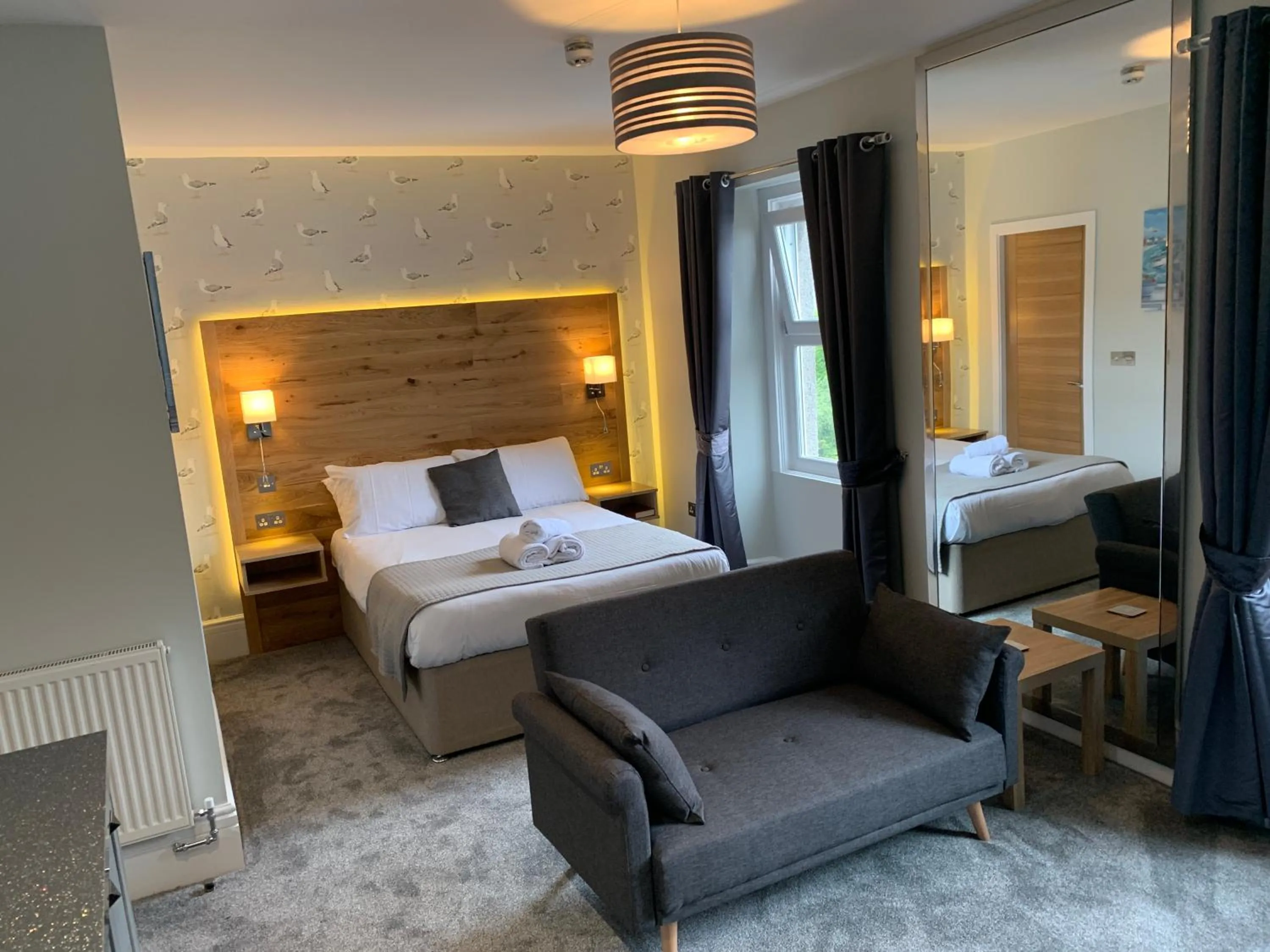 Bedroom, Bed in Harmony Apartments