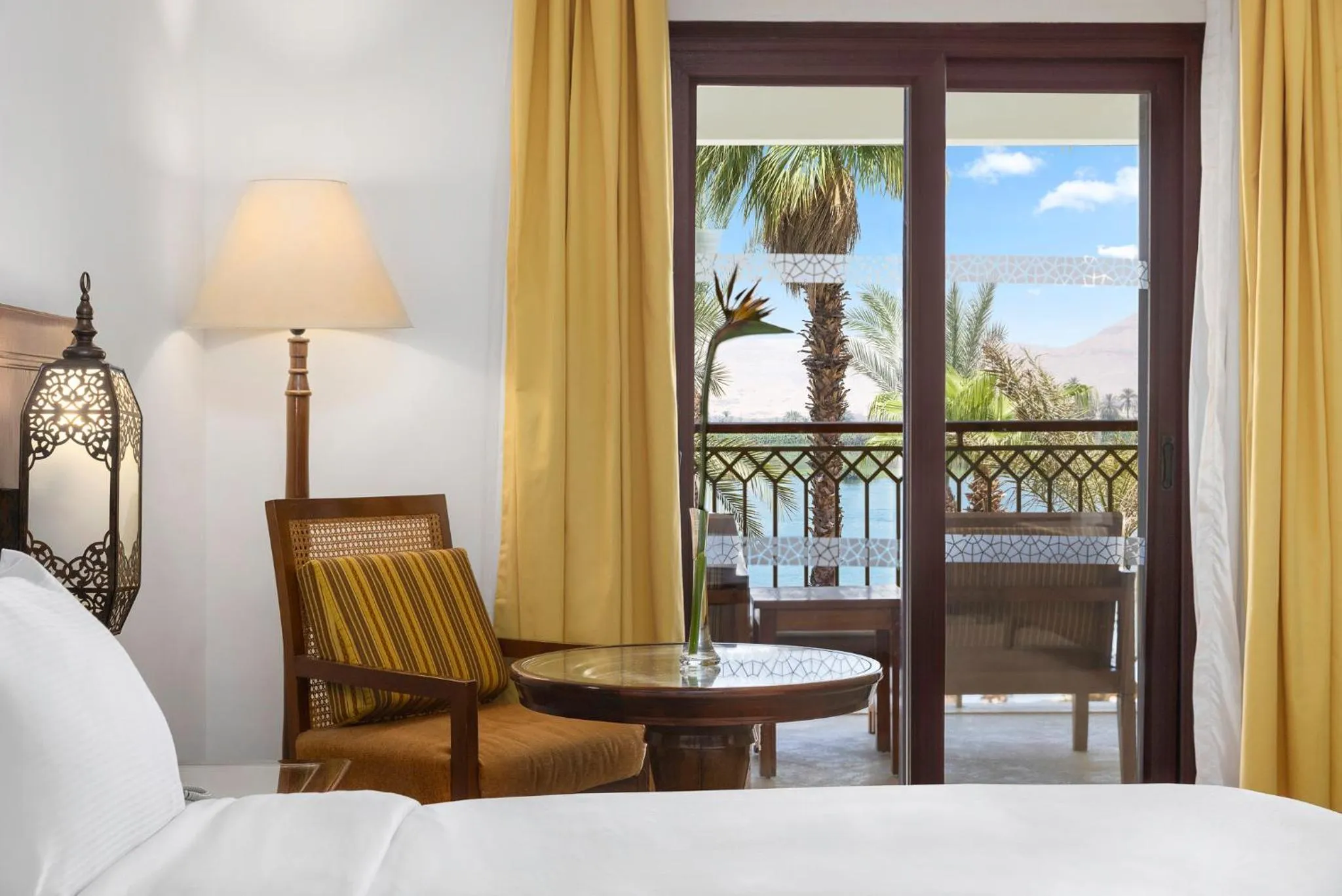 View (from property/room), Bed in Hilton Luxor Resort & Spa