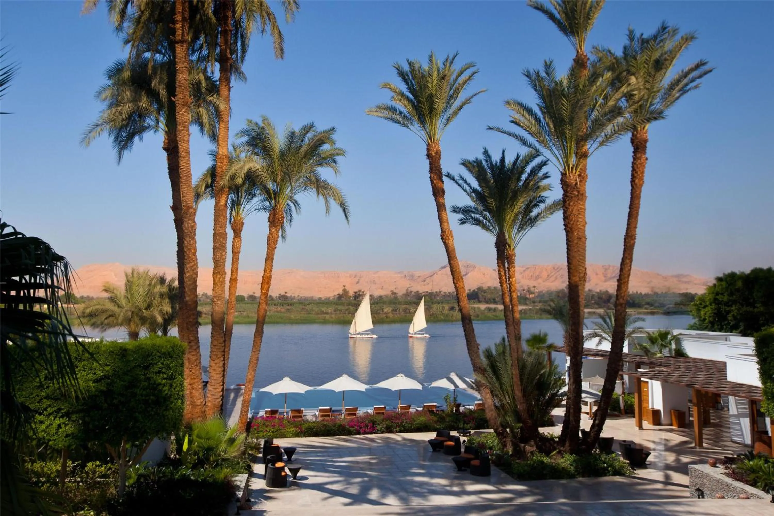 Pool view in Hilton Luxor Resort & Spa