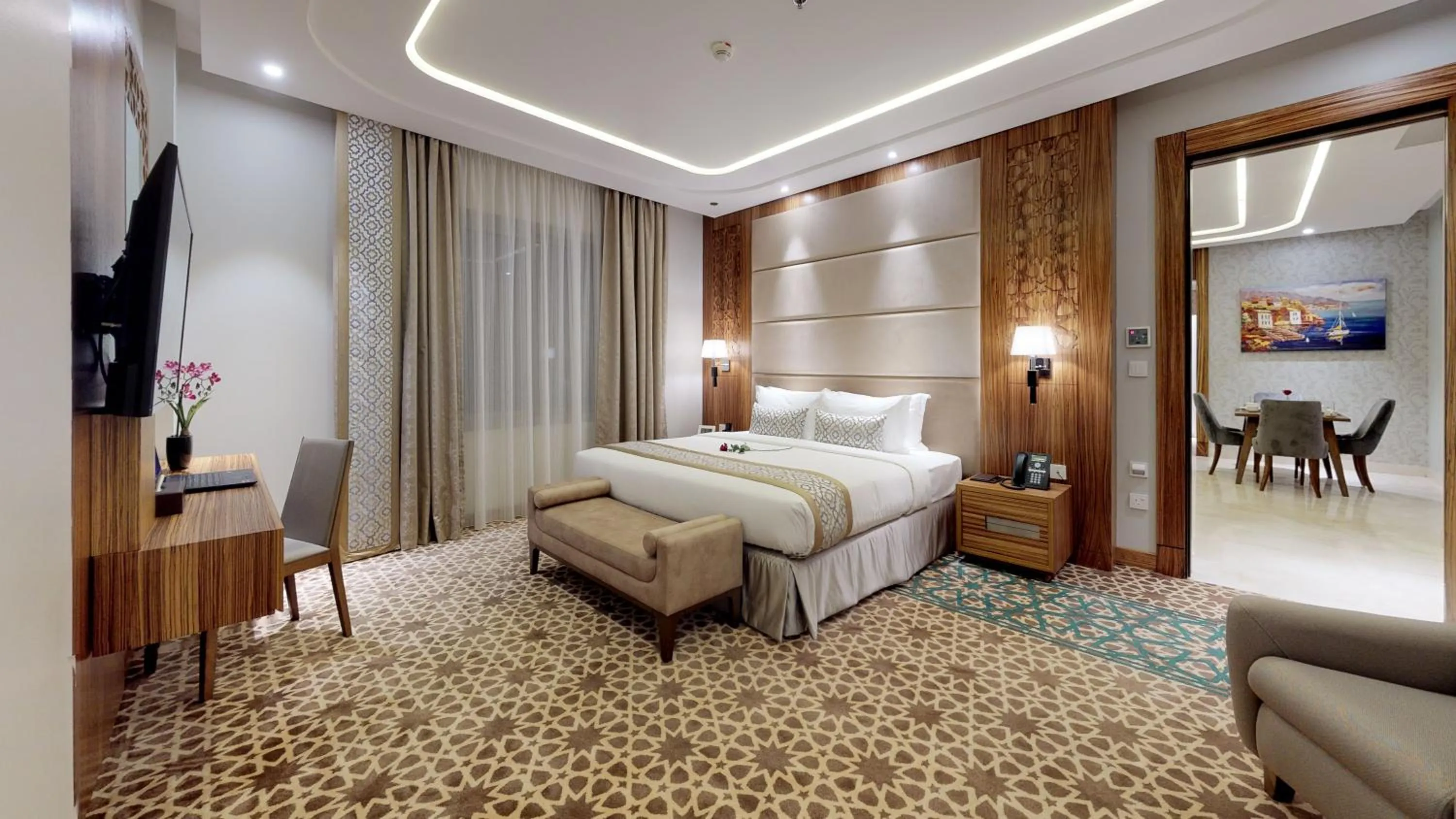 Bed in Taj Jeddah Hotel Apartment