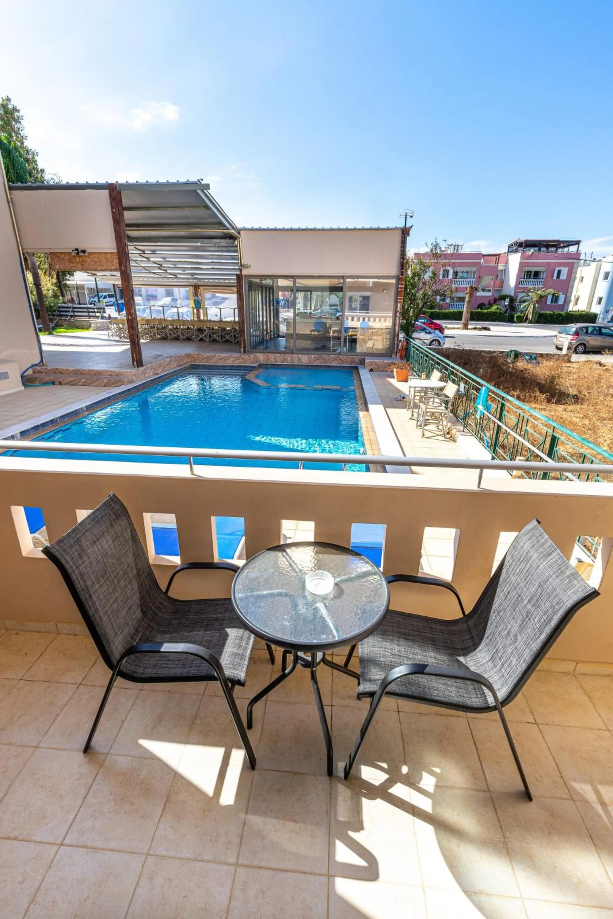 Pool view in Sun Beach Apartments