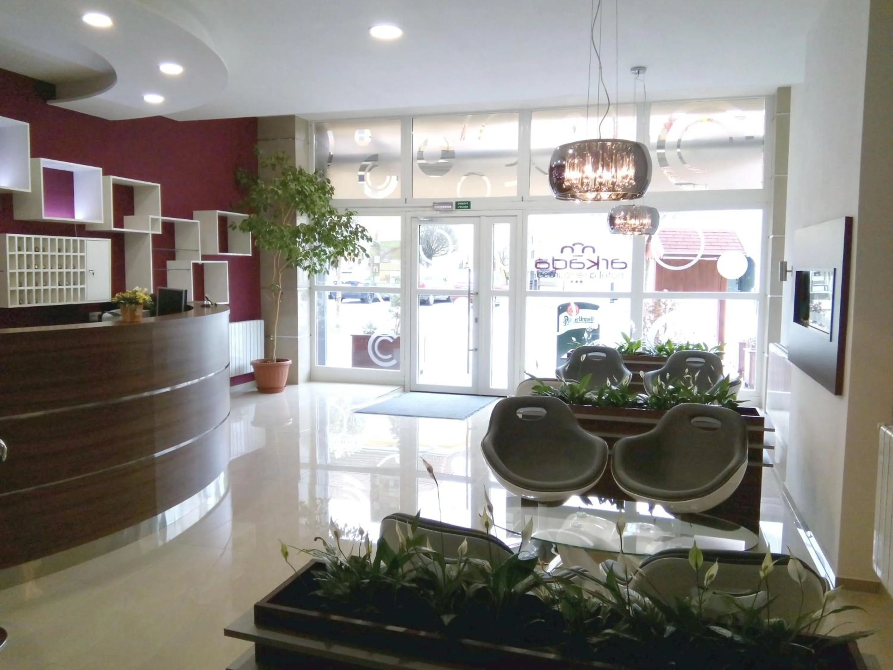Lobby or reception in Hotel Arkáda