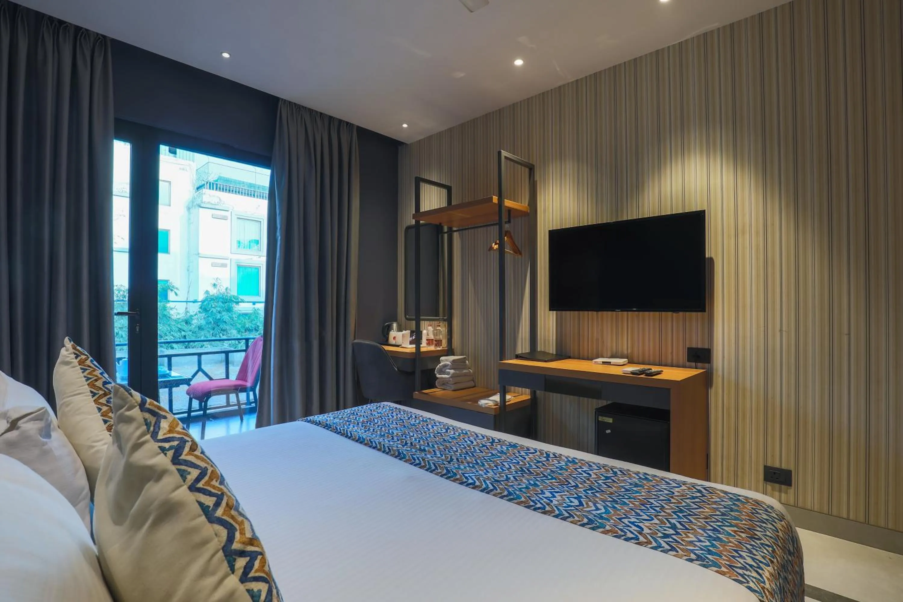 Bedroom, Bed in Hotel Bluestone Nehru Place by The Cosy Hotels