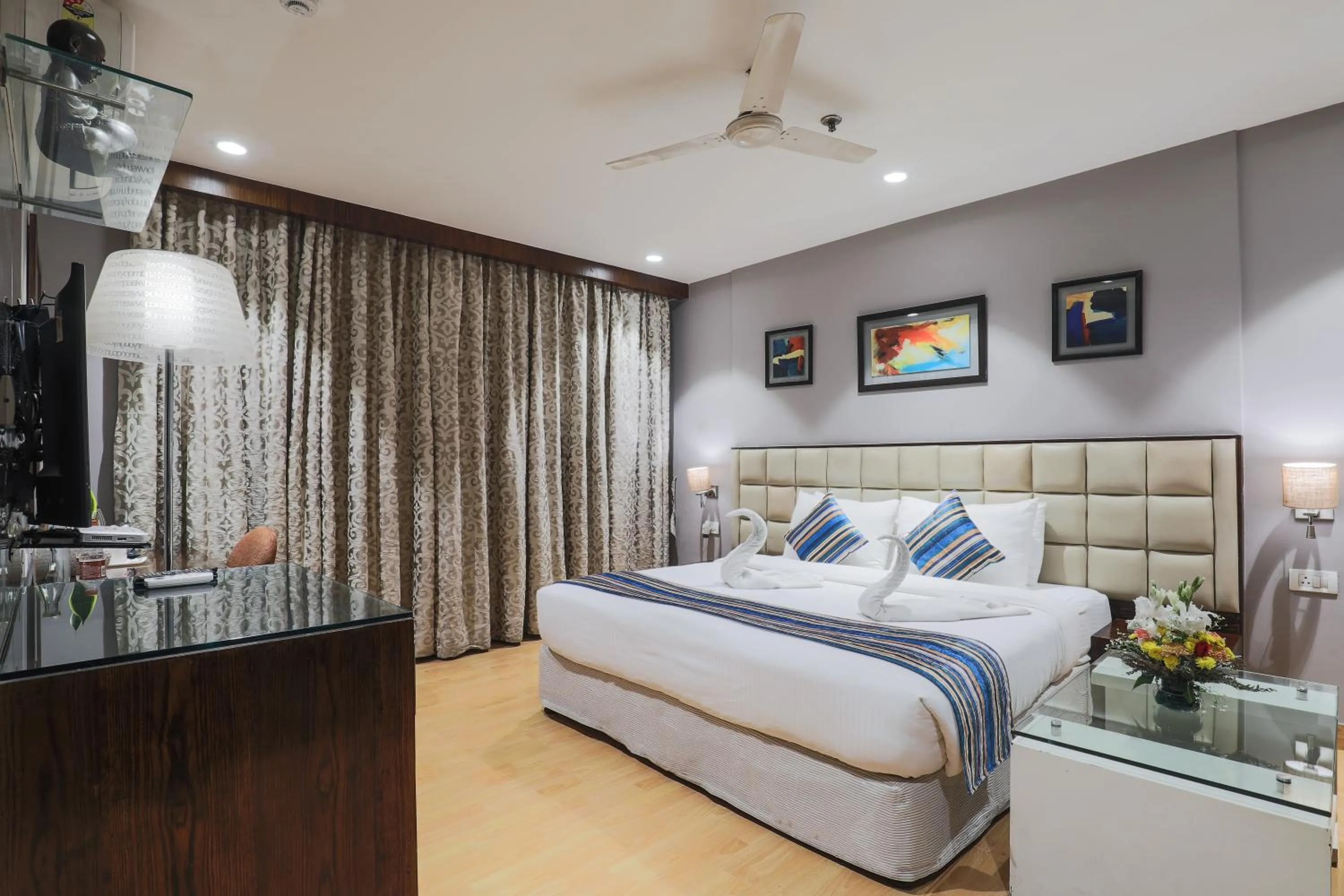 Bedroom, Bed in Hotel Bluestone Nehru Place by The Cosy Hotels