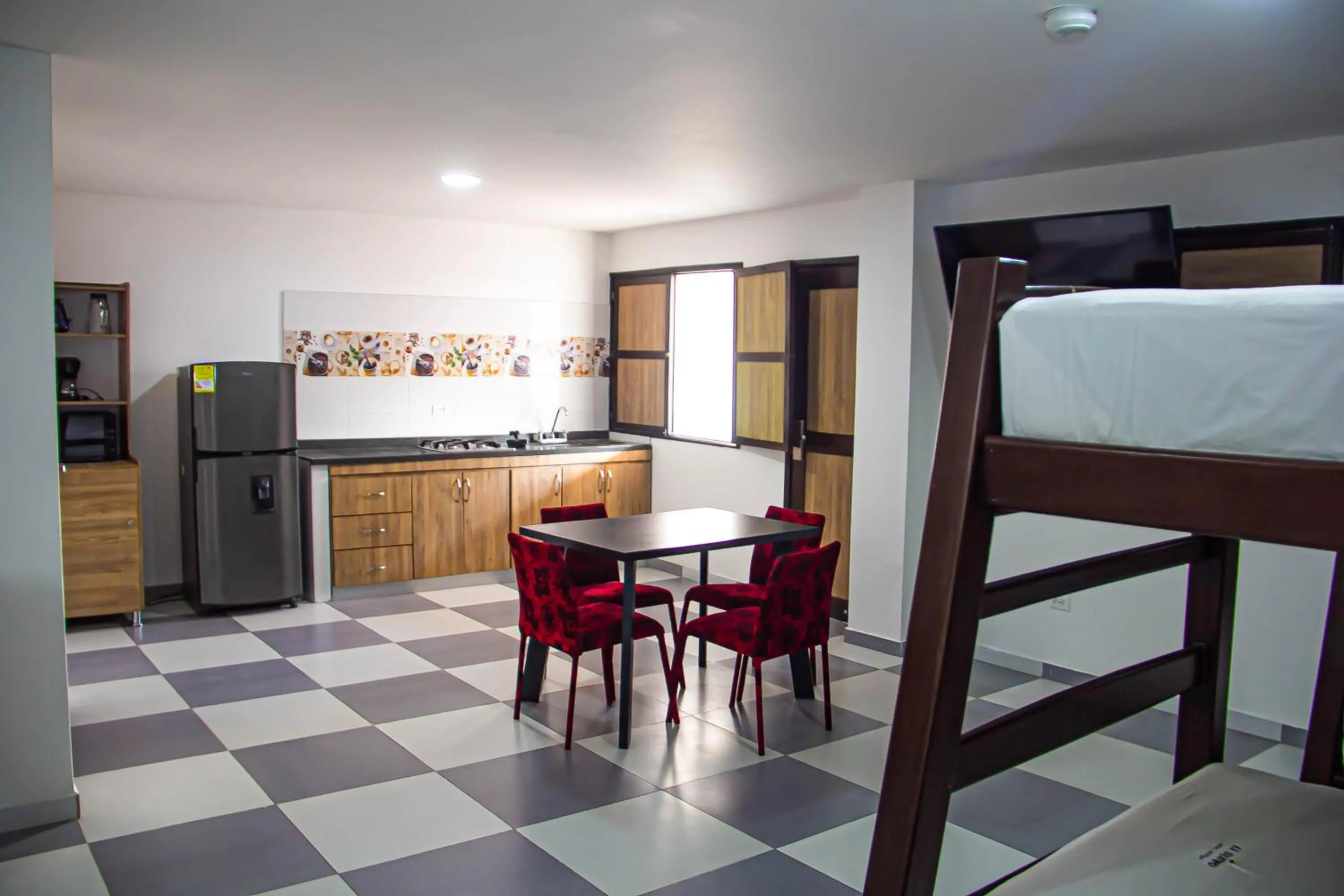 Kitchen or kitchenette in Hotel El Olimpo