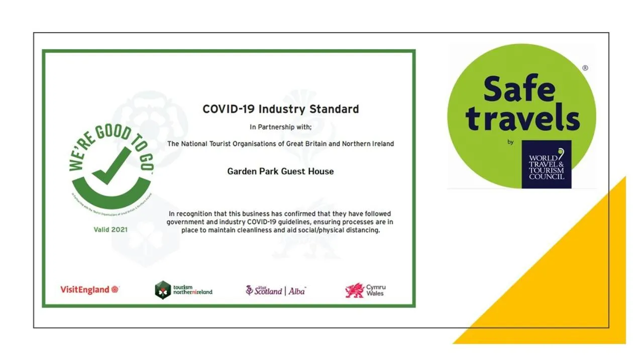 Certificate/Award in Garden Park Guest House
