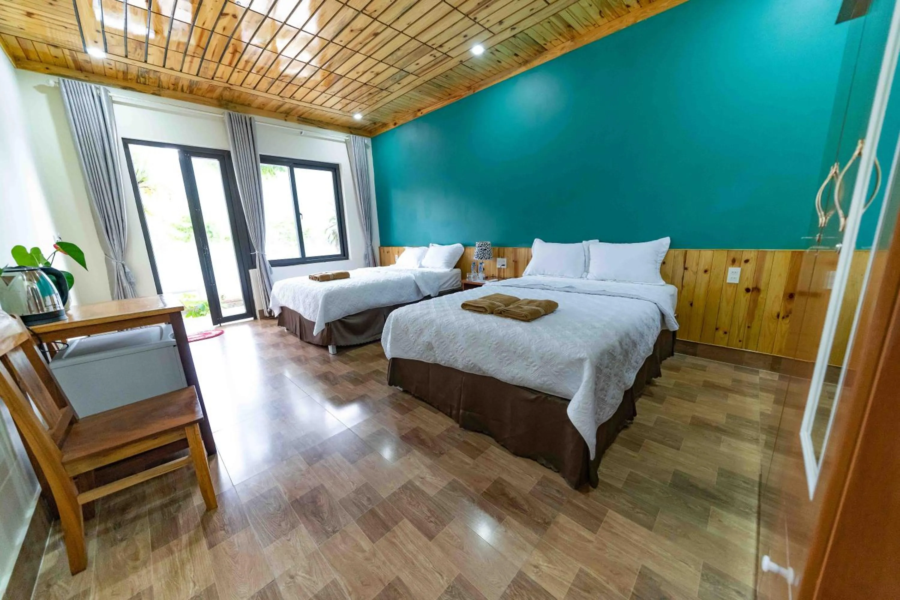 Bed in Restful River Bungalow