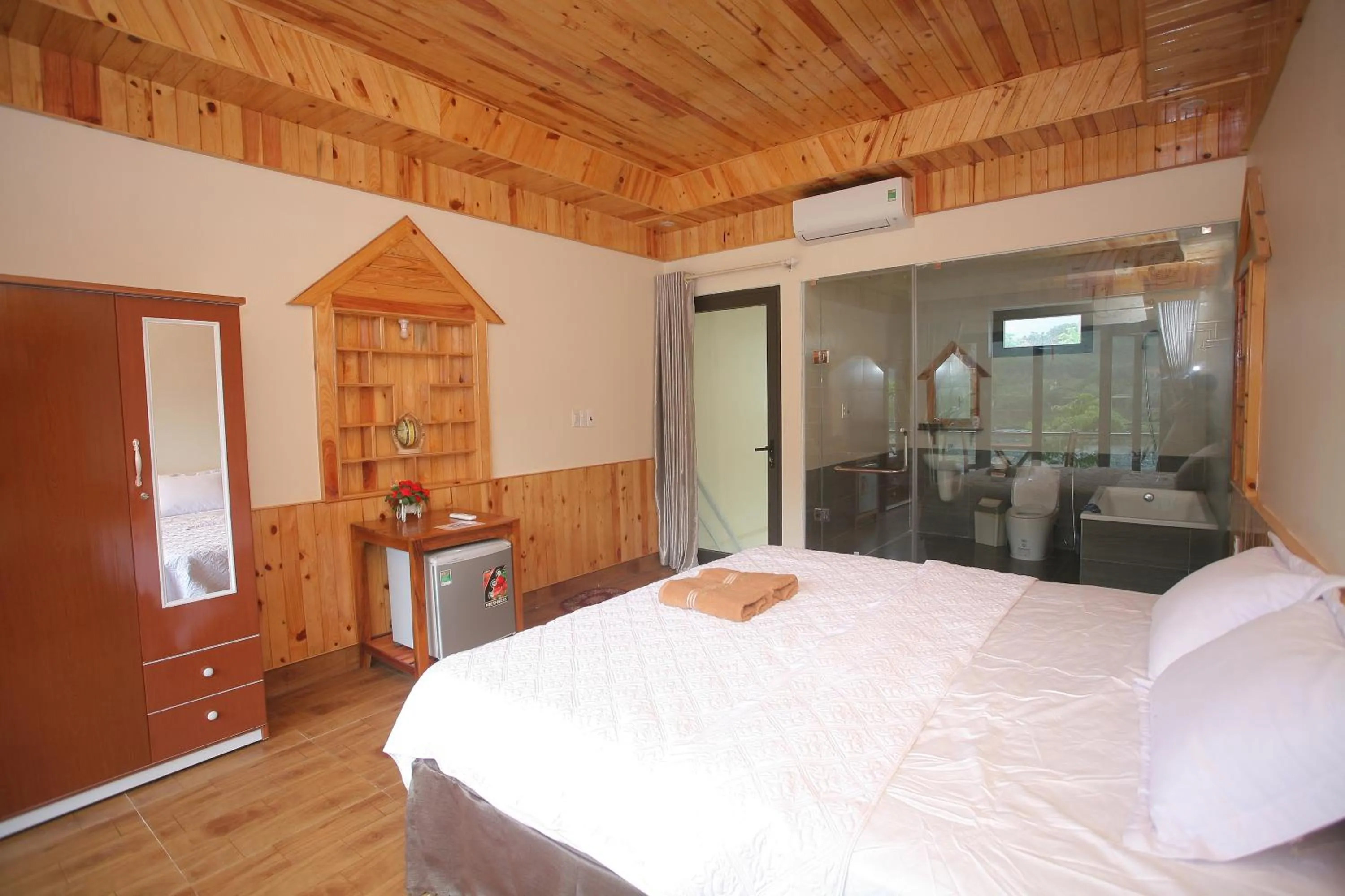 Bed in Restful River Bungalow