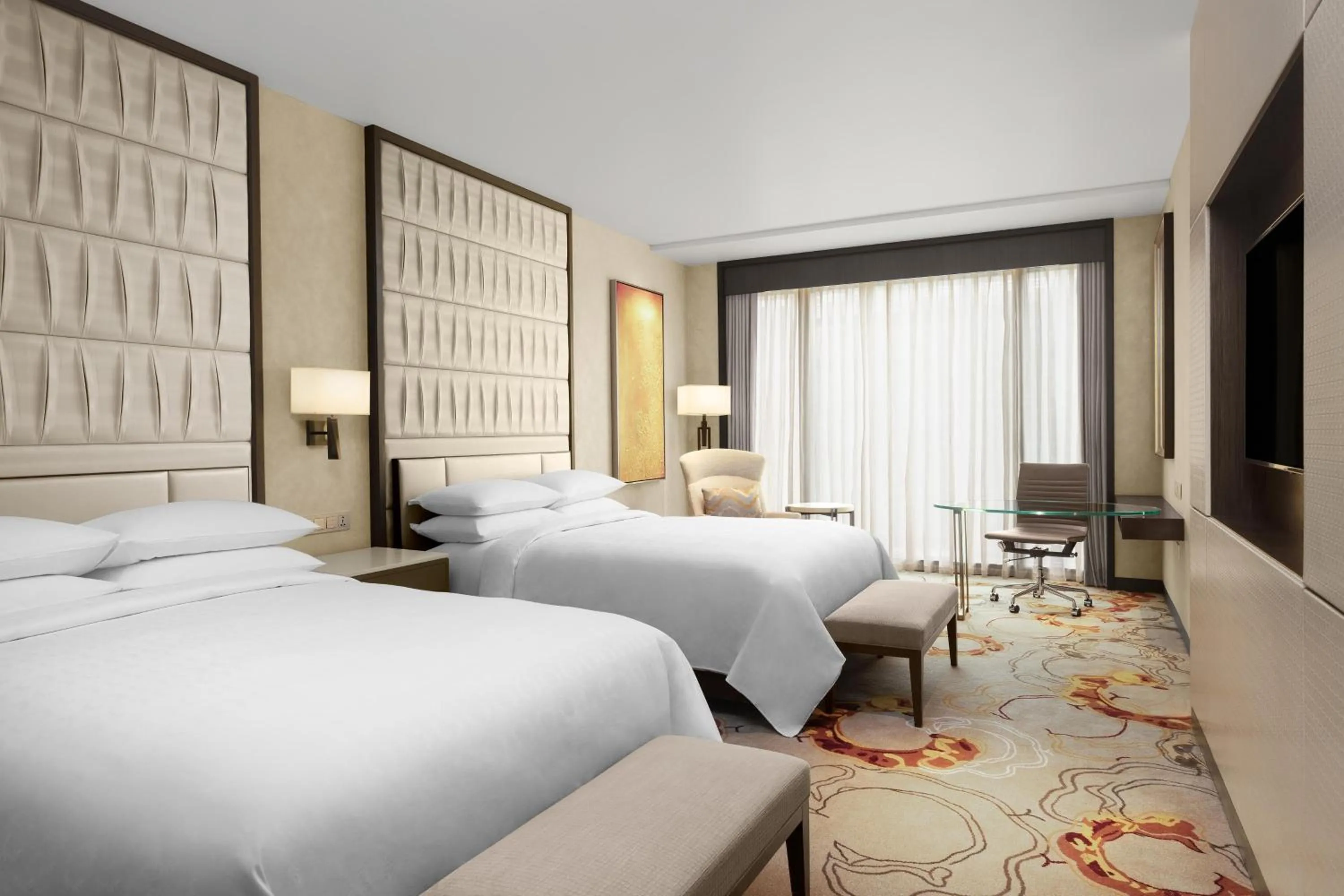 Photo of the whole room, Bed in Sheraton Manila Hotel at Newport World Resorts