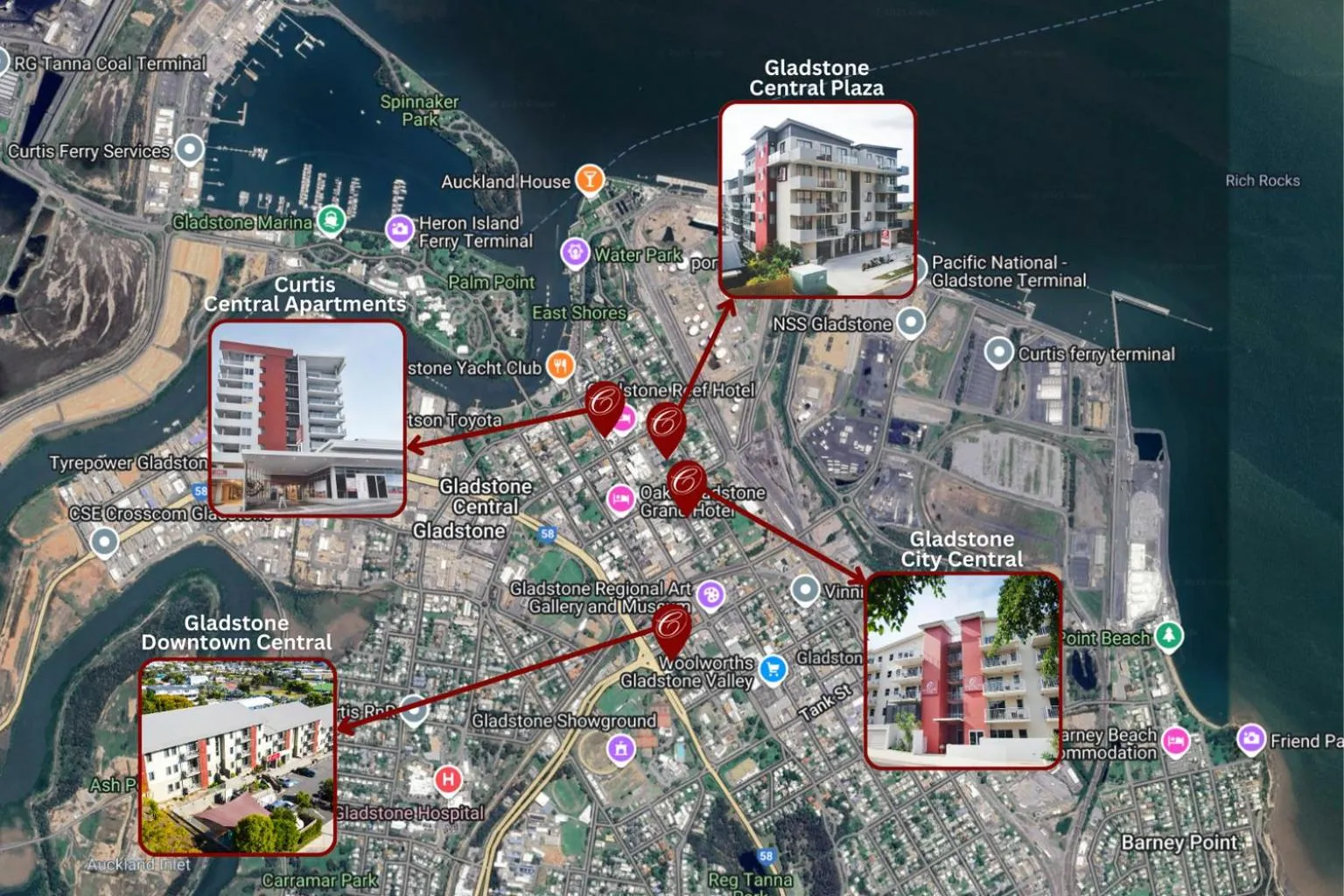 Neighbourhood in Gladstone Downtown Central Apartment Hotel Official