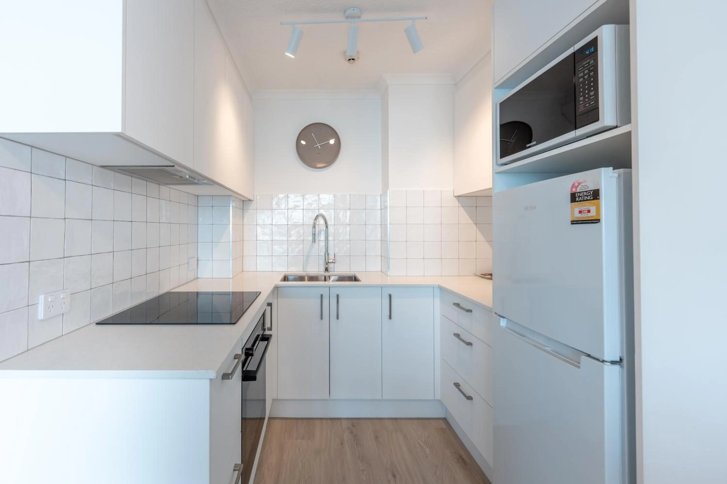 kitchen in Olympus Beachfront Apartments
