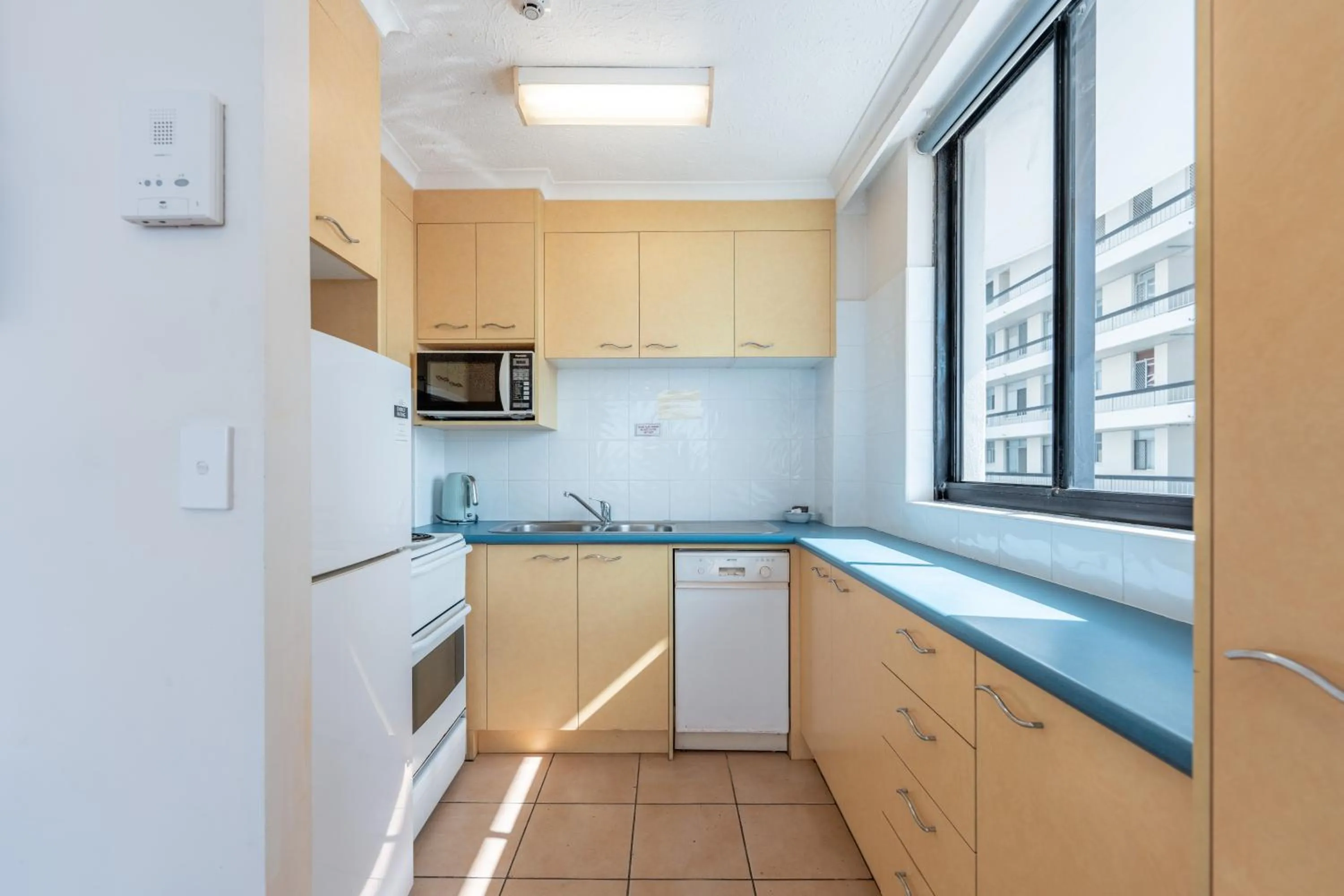 kitchen in Olympus Beachfront Apartments