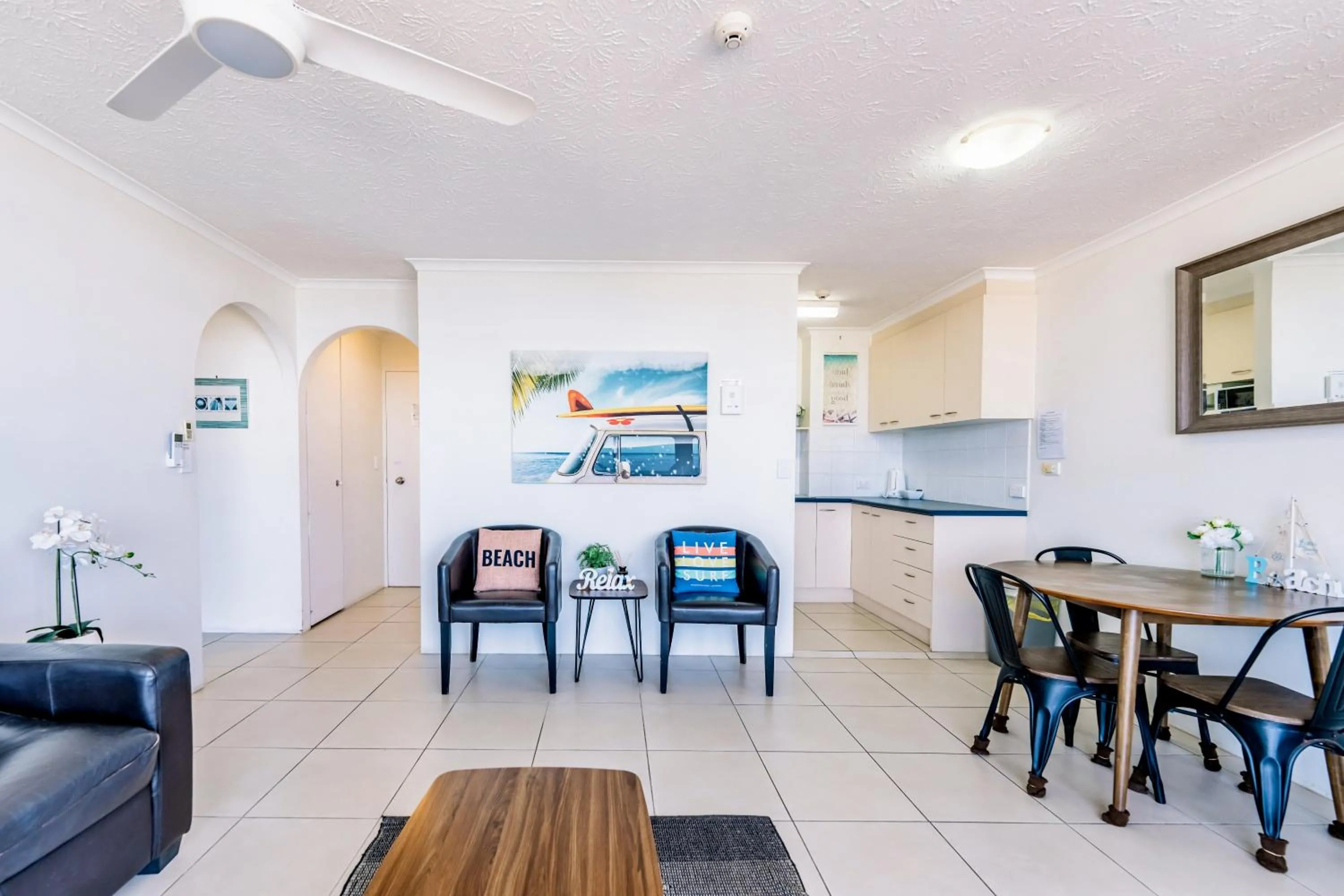 kitchen in Olympus Beachfront Apartments