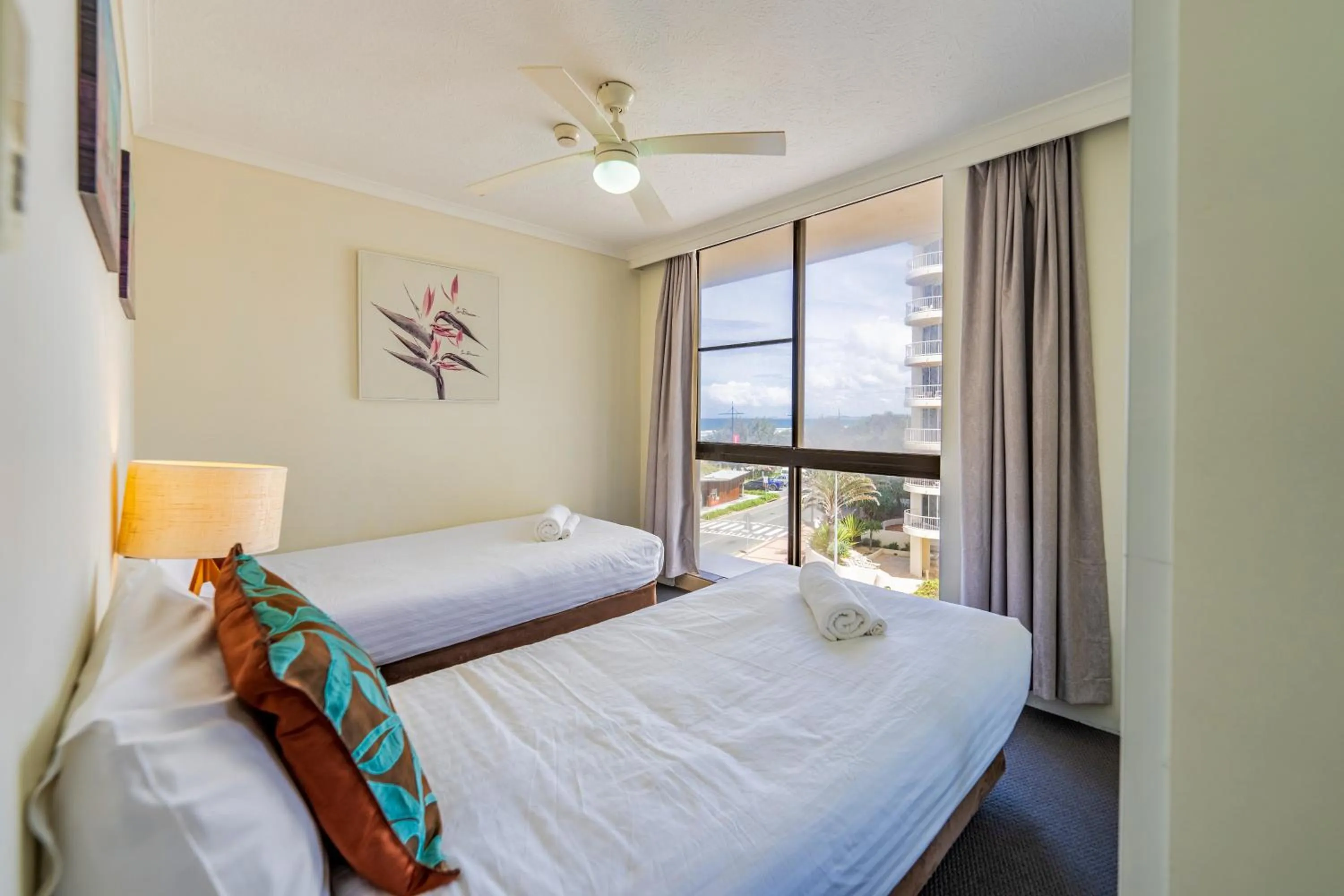 Bedroom, Bed in Olympus Beachfront Apartments