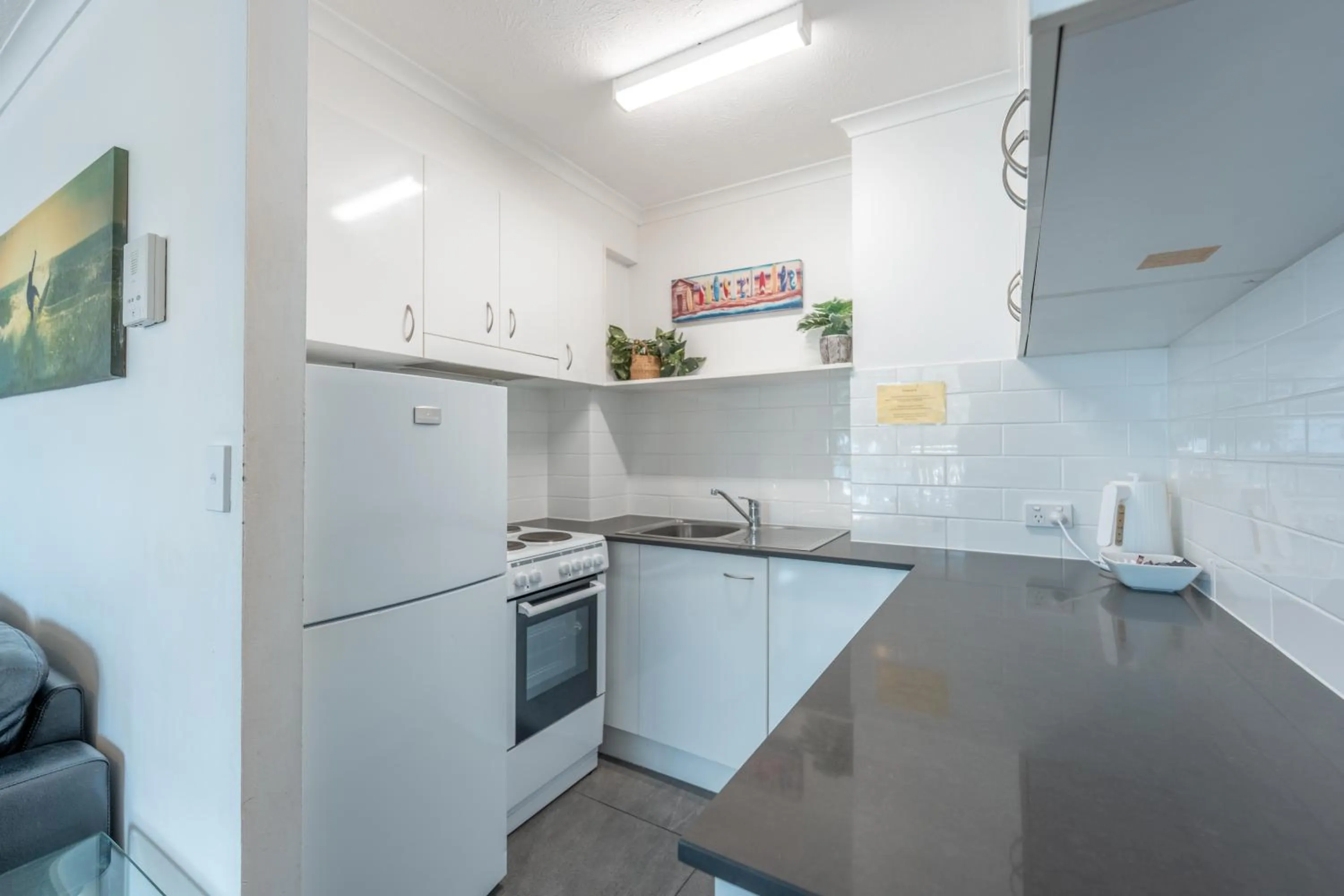 kitchen in Olympus Beachfront Apartments