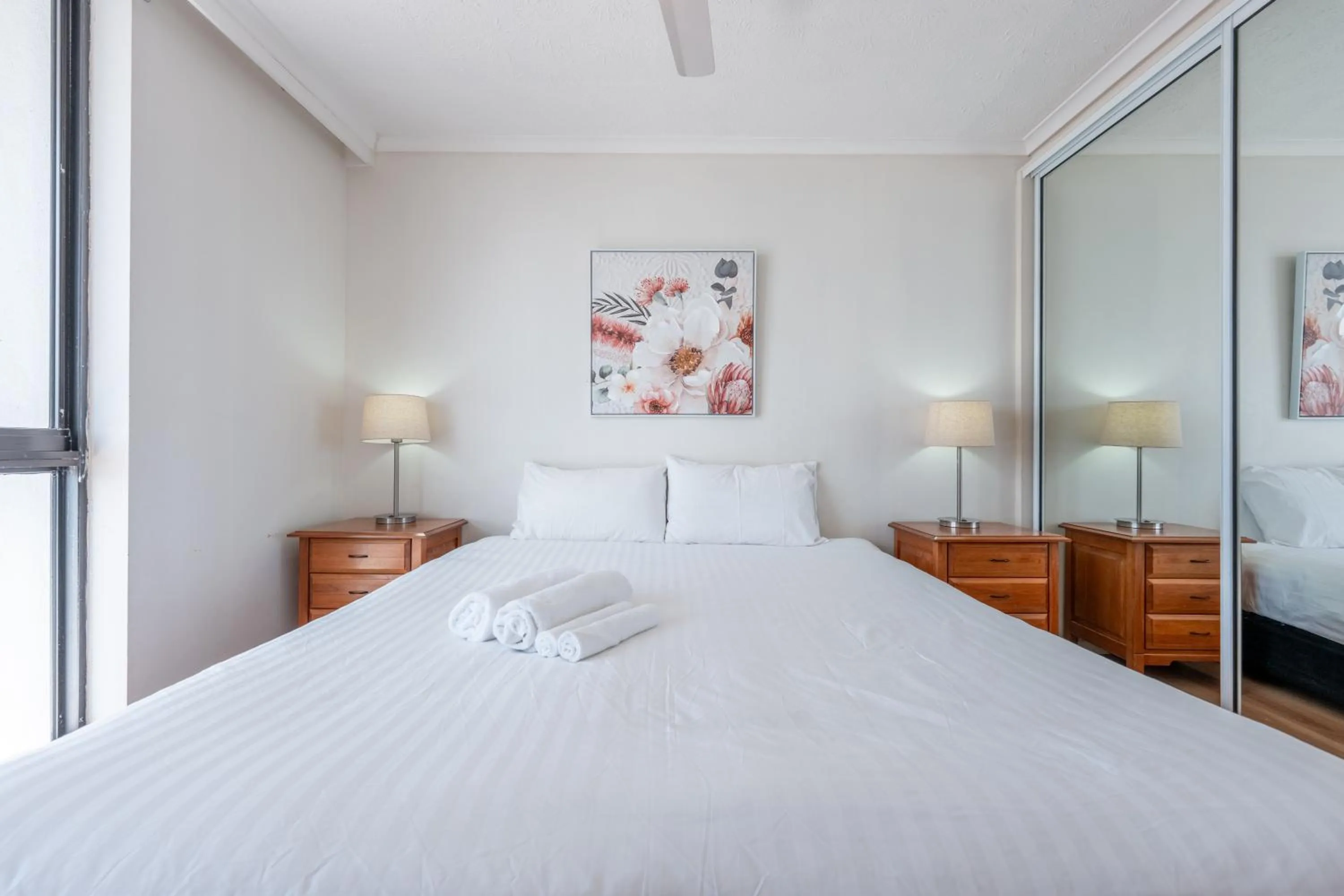 Bedroom, Bed in Olympus Beachfront Apartments