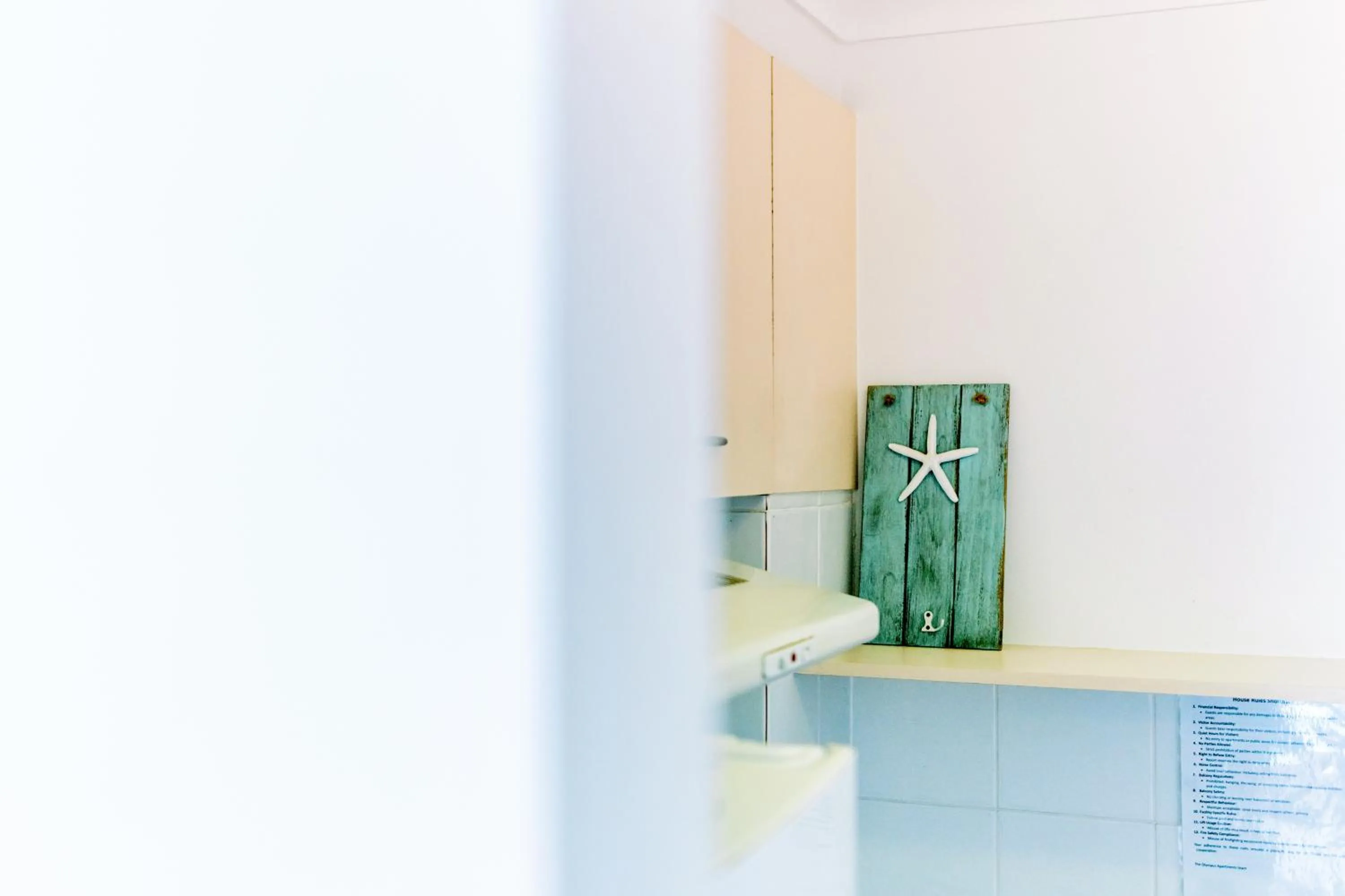 kitchen in Olympus Beachfront Apartments