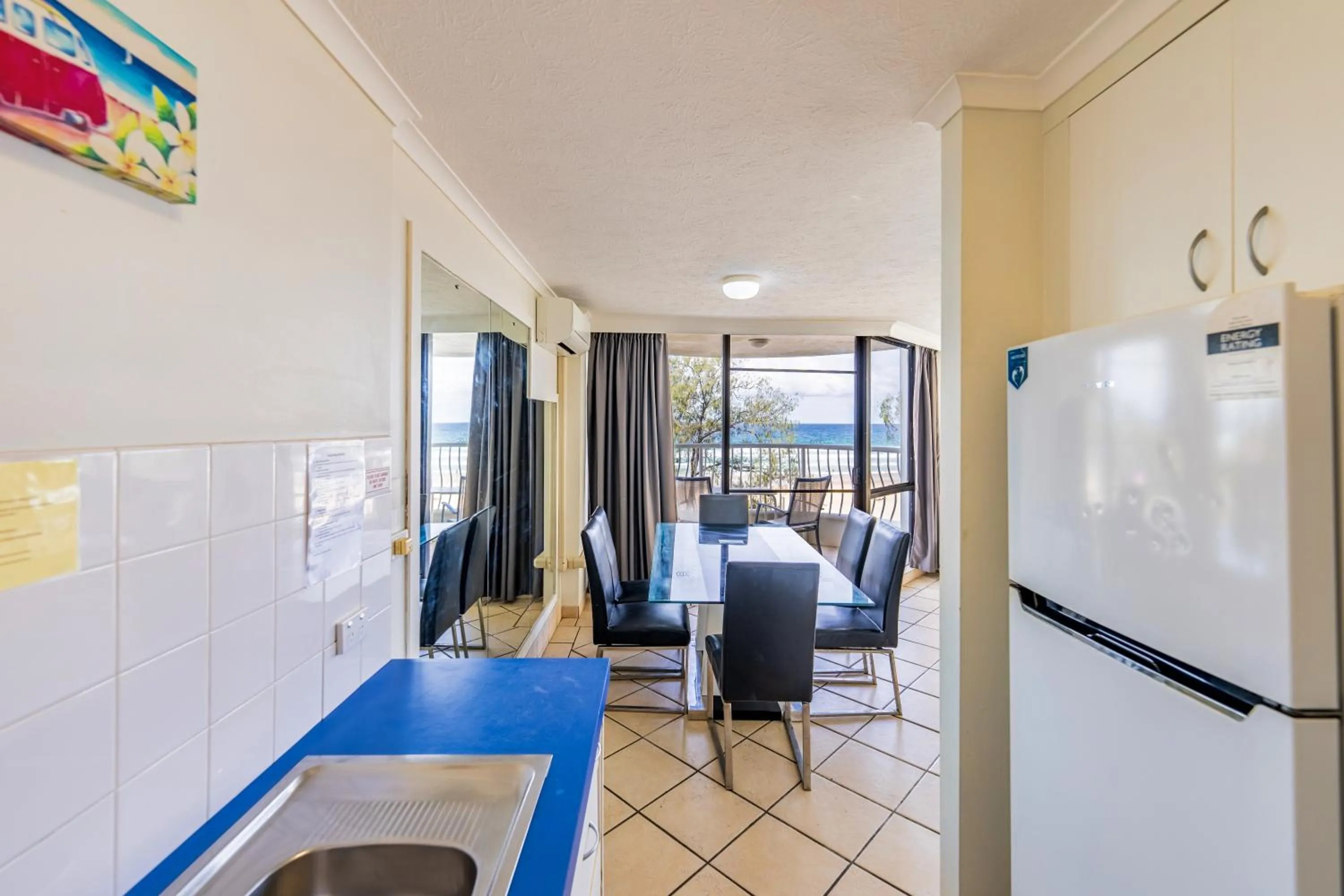 Dining area in Olympus Beachfront Apartments