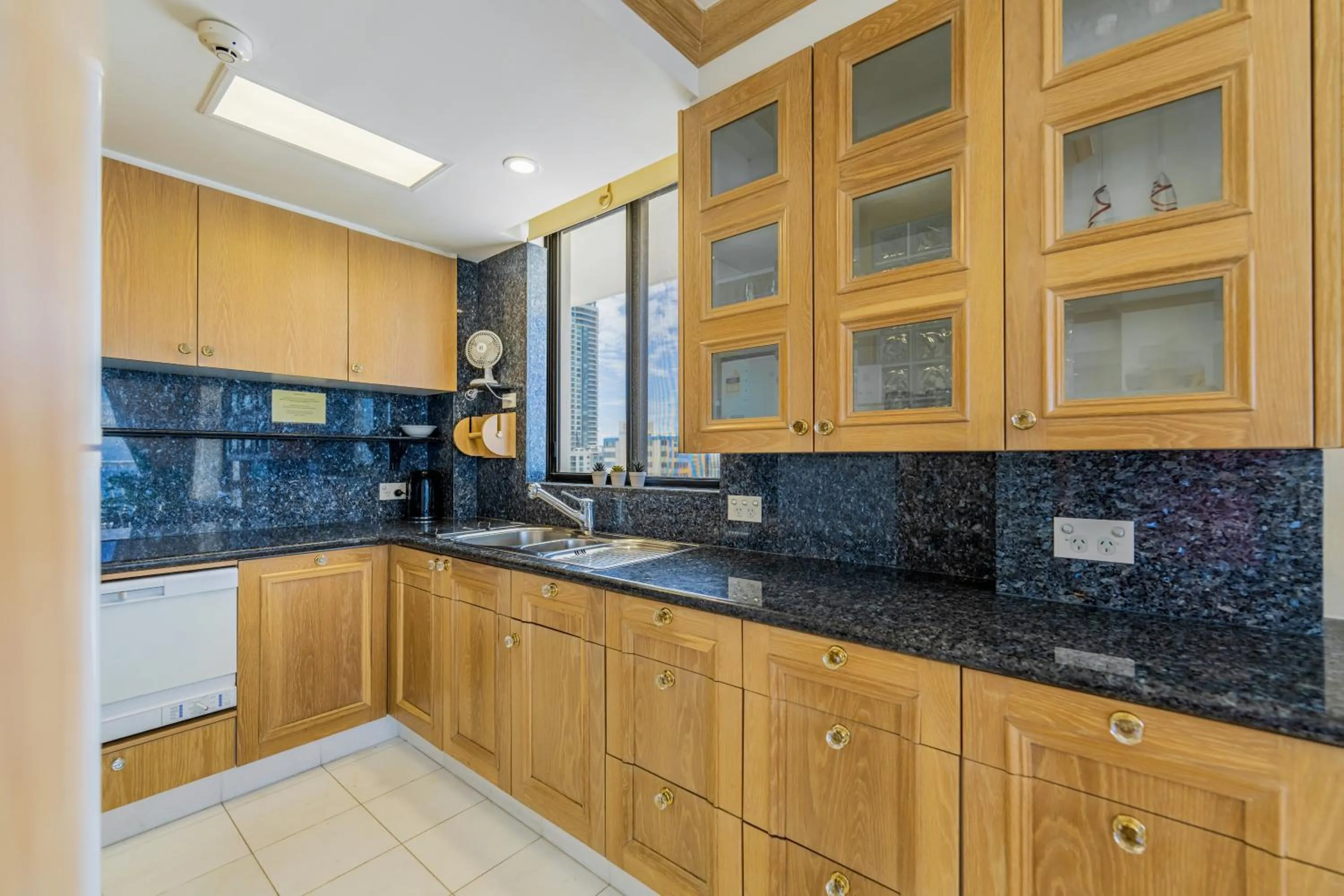 kitchen in Olympus Beachfront Apartments