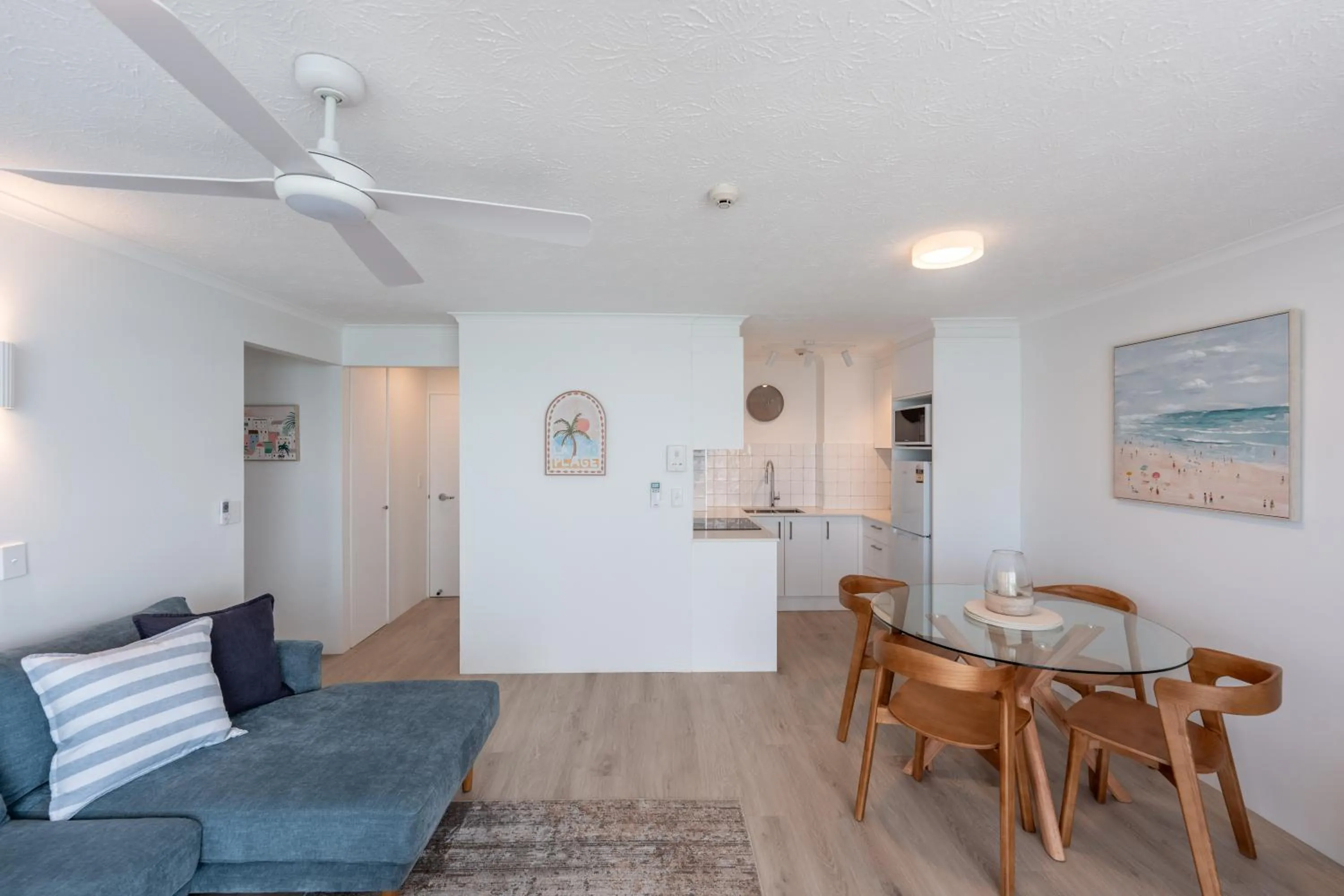 Living room in Olympus Beachfront Apartments