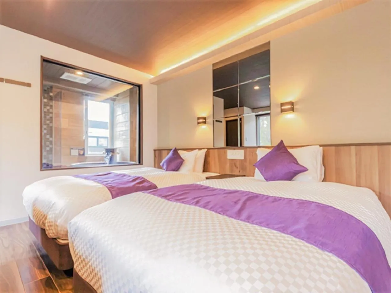 Bed in LiVEMAX RESORT Kusatsu Onsen