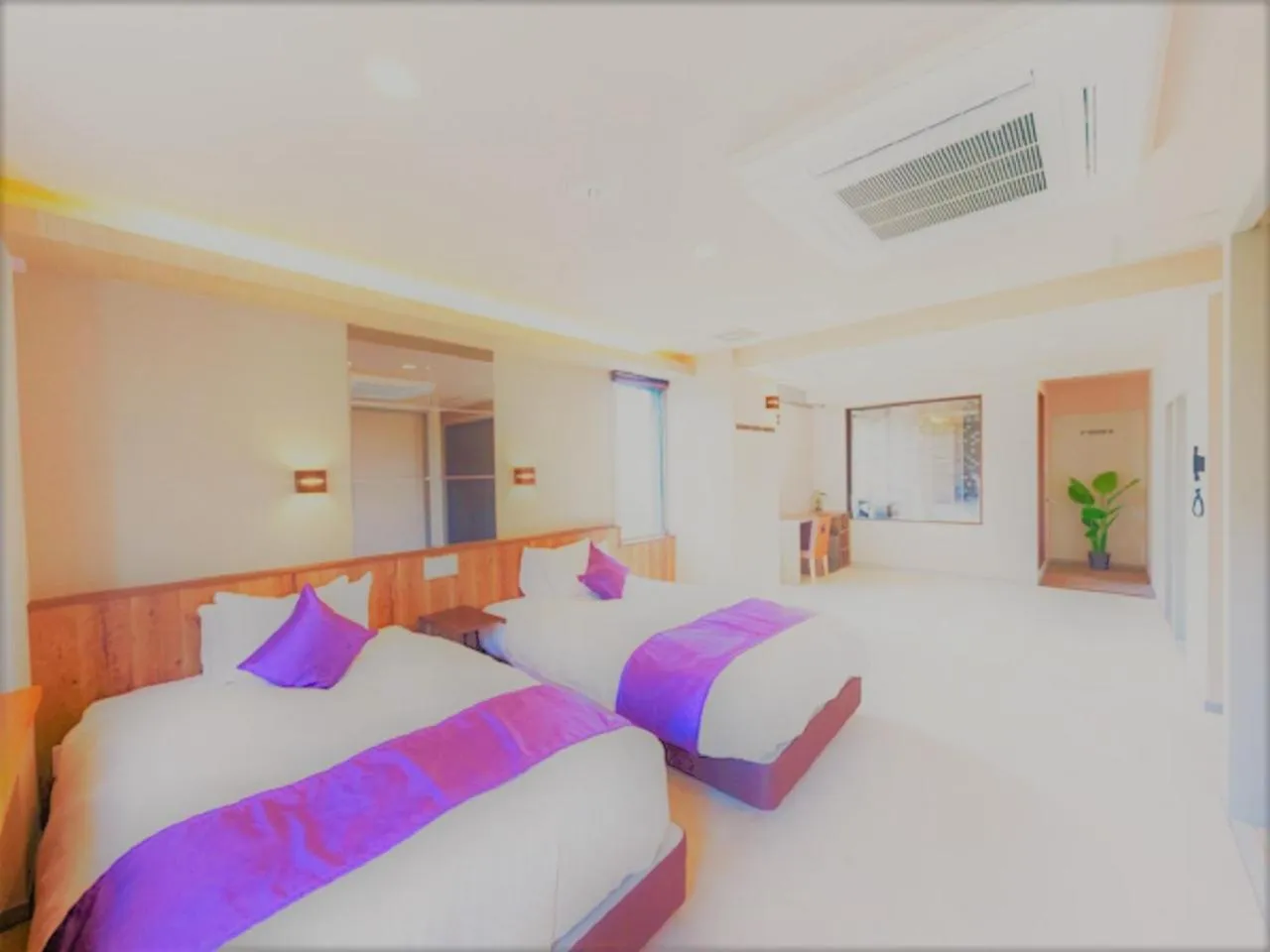 Bed in LiVEMAX RESORT Kusatsu Onsen