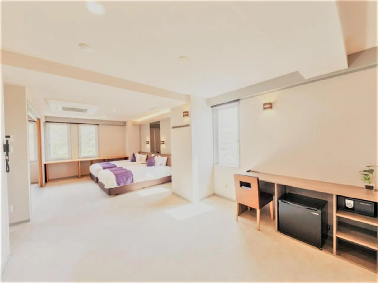 Bed in LiVEMAX RESORT Kusatsu Onsen