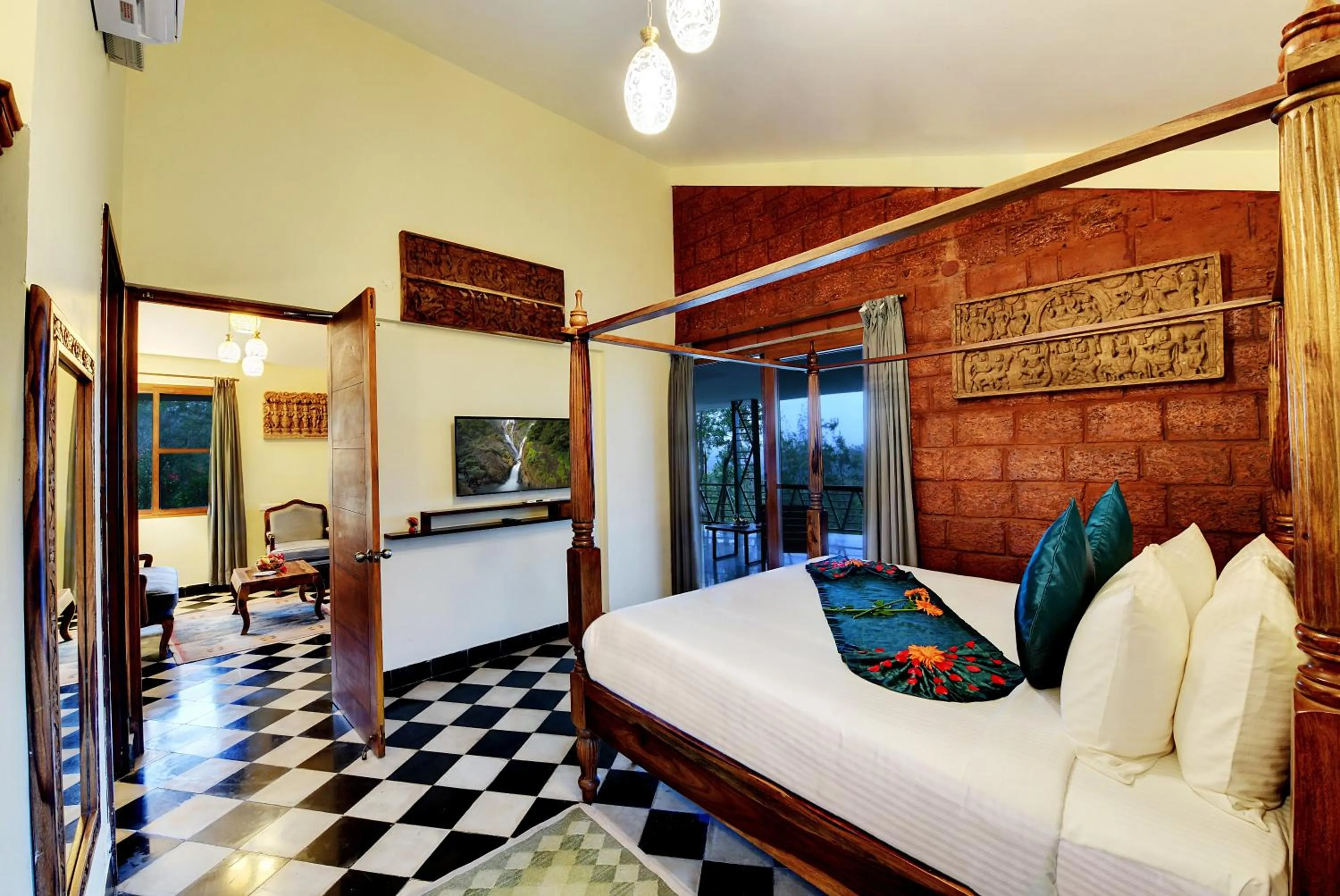 Bed in Heritage Resort Coorg