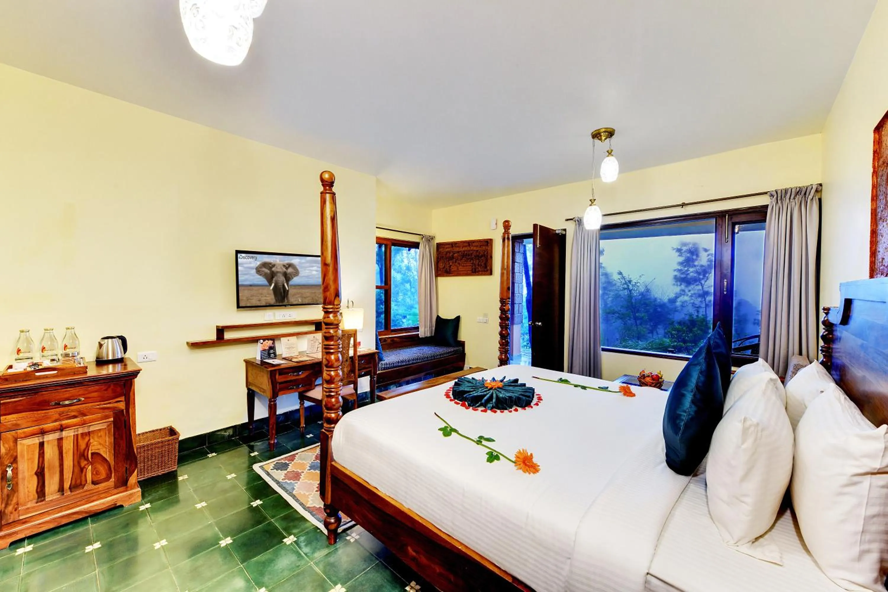 Bed in Heritage Resort Coorg