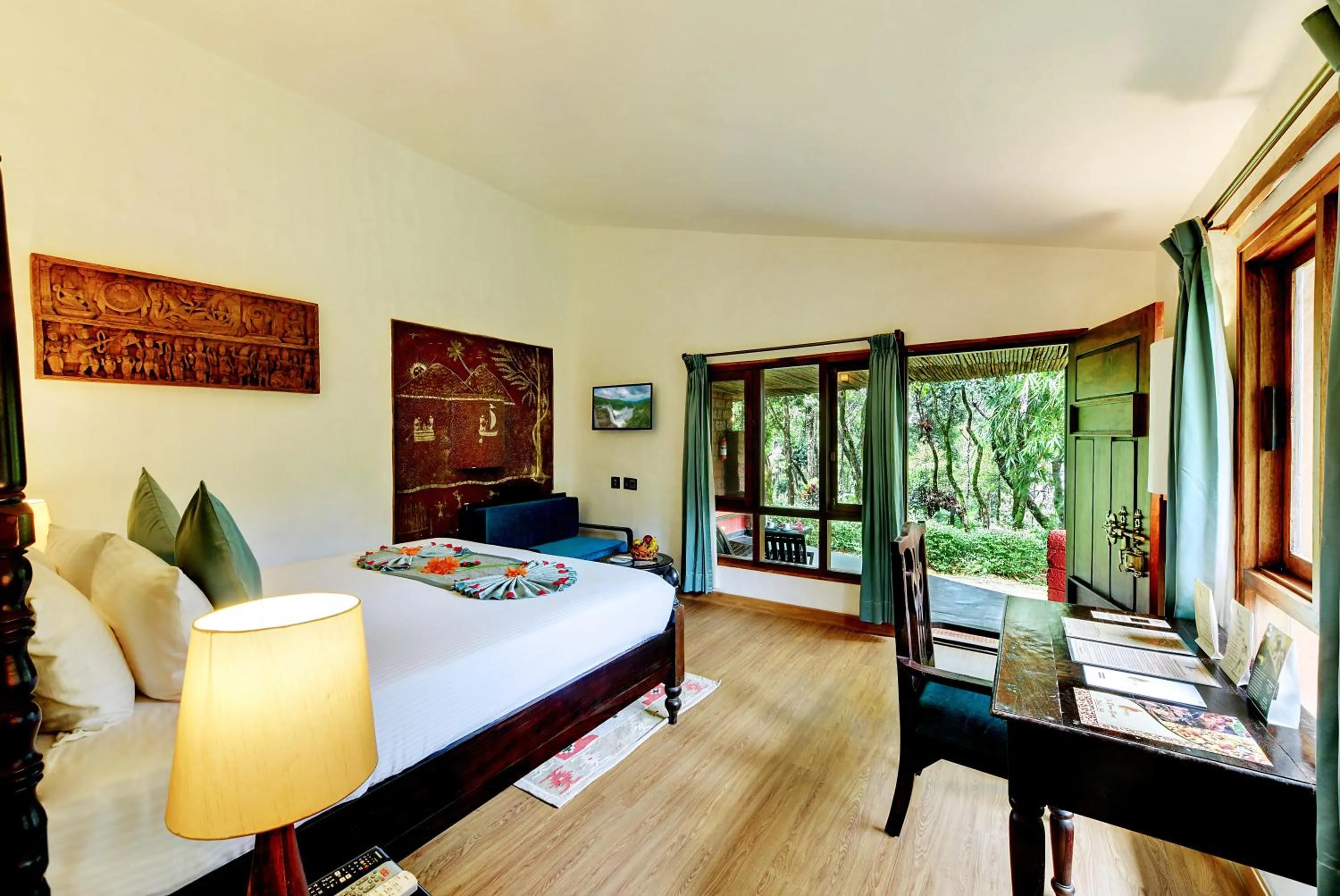 Bed in Heritage Resort Coorg