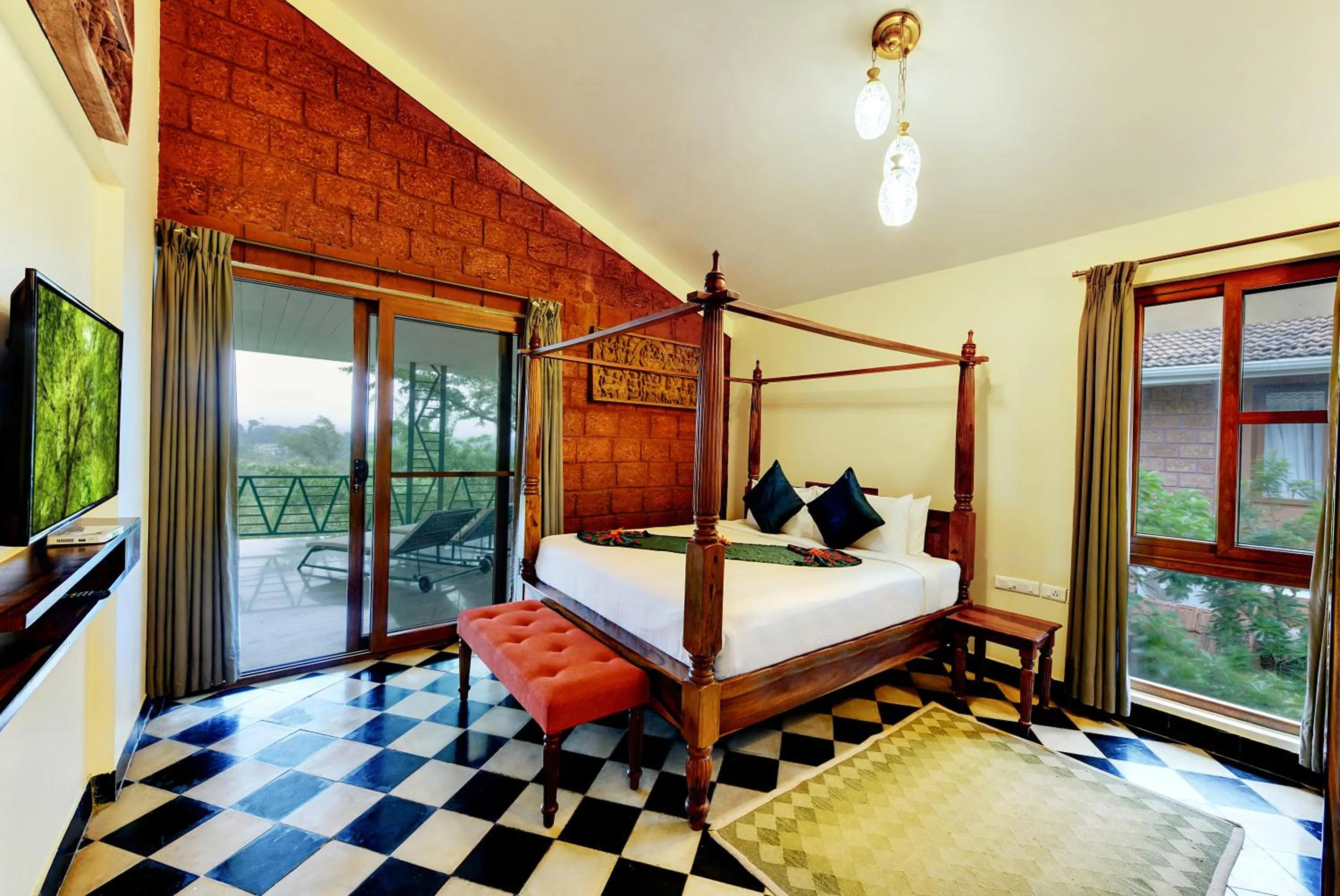 Bed in Heritage Resort Coorg