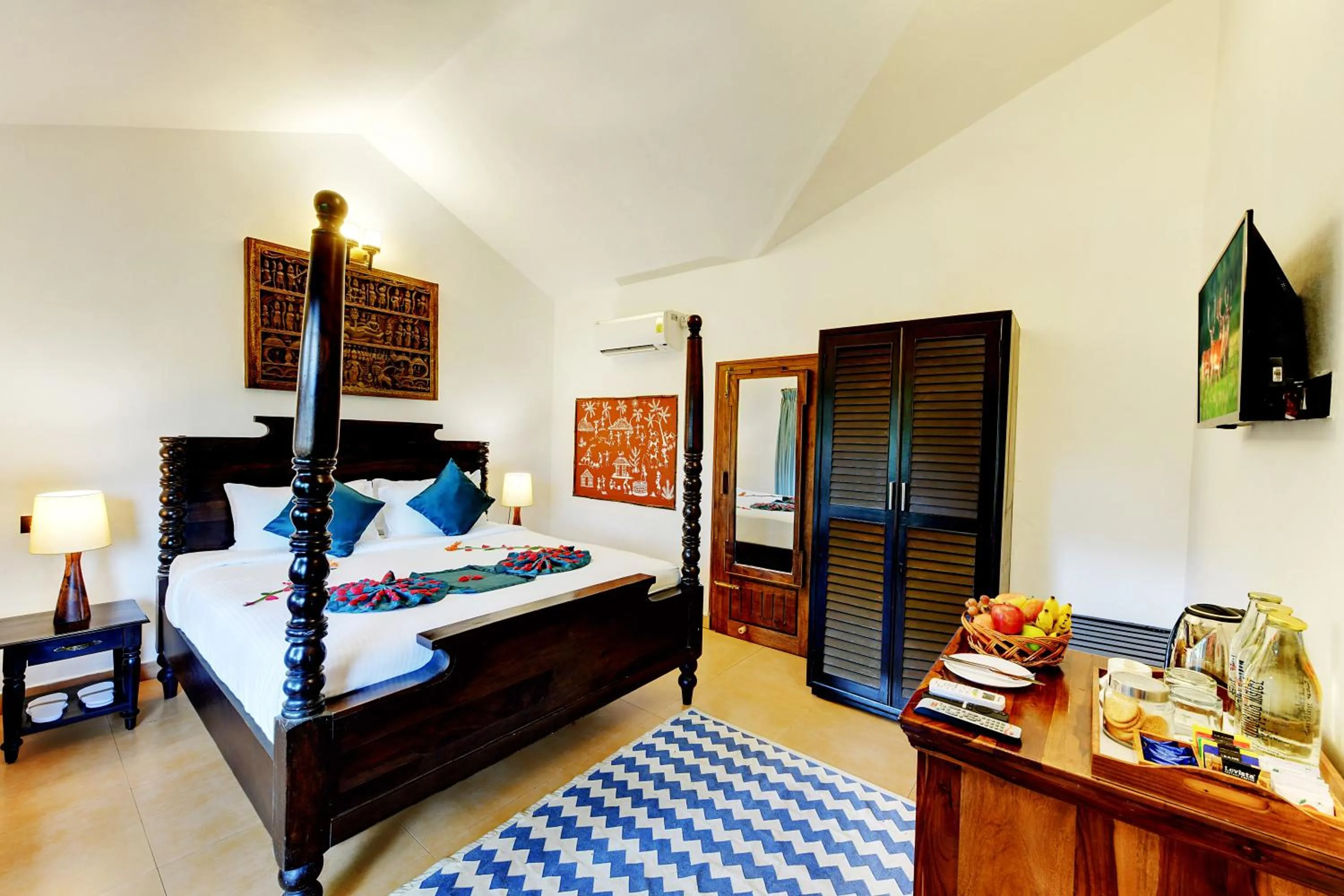 Bed in Heritage Resort Coorg