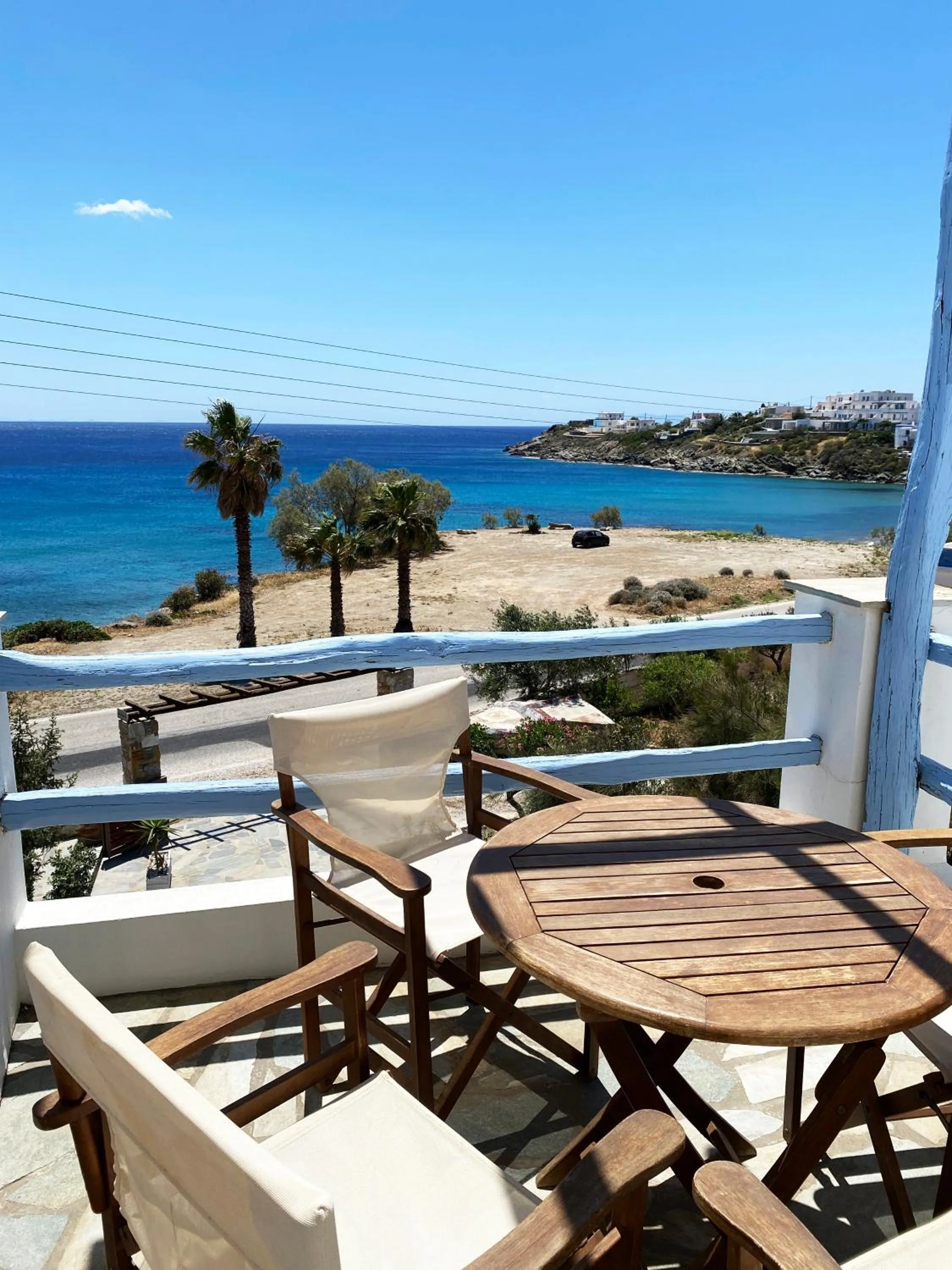 Balcony/Terrace in Agnadi Syros Beachfront Studios & Rooms