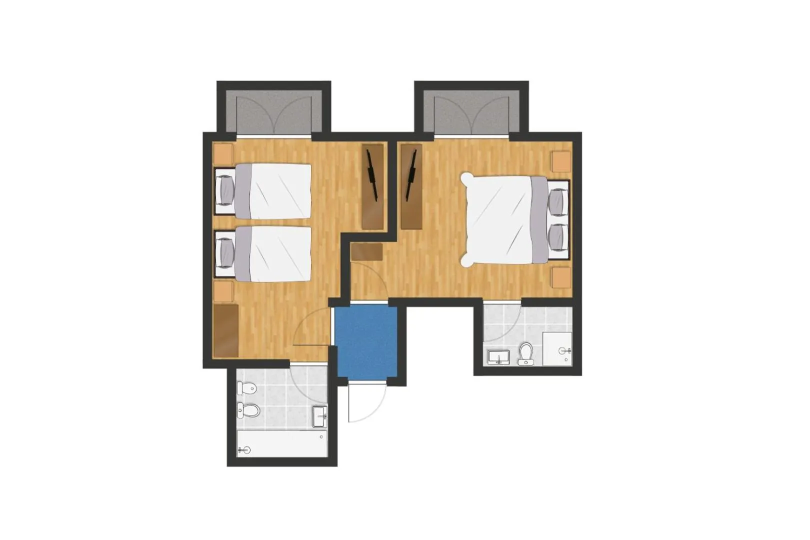 Bedroom in Hotel Continental - Tonelli Hotels