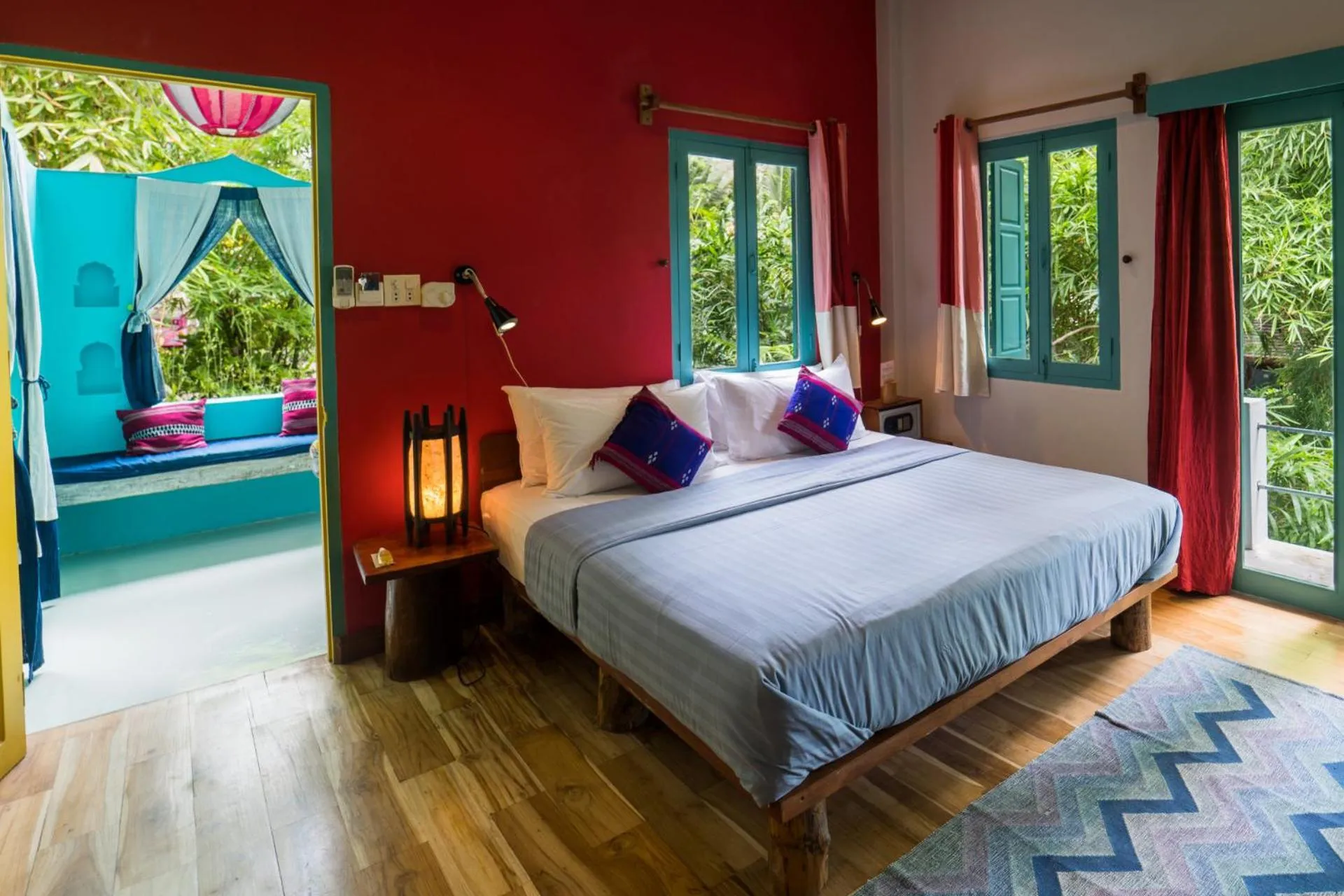 Bed in Ock Pop Tok Mekong Villa