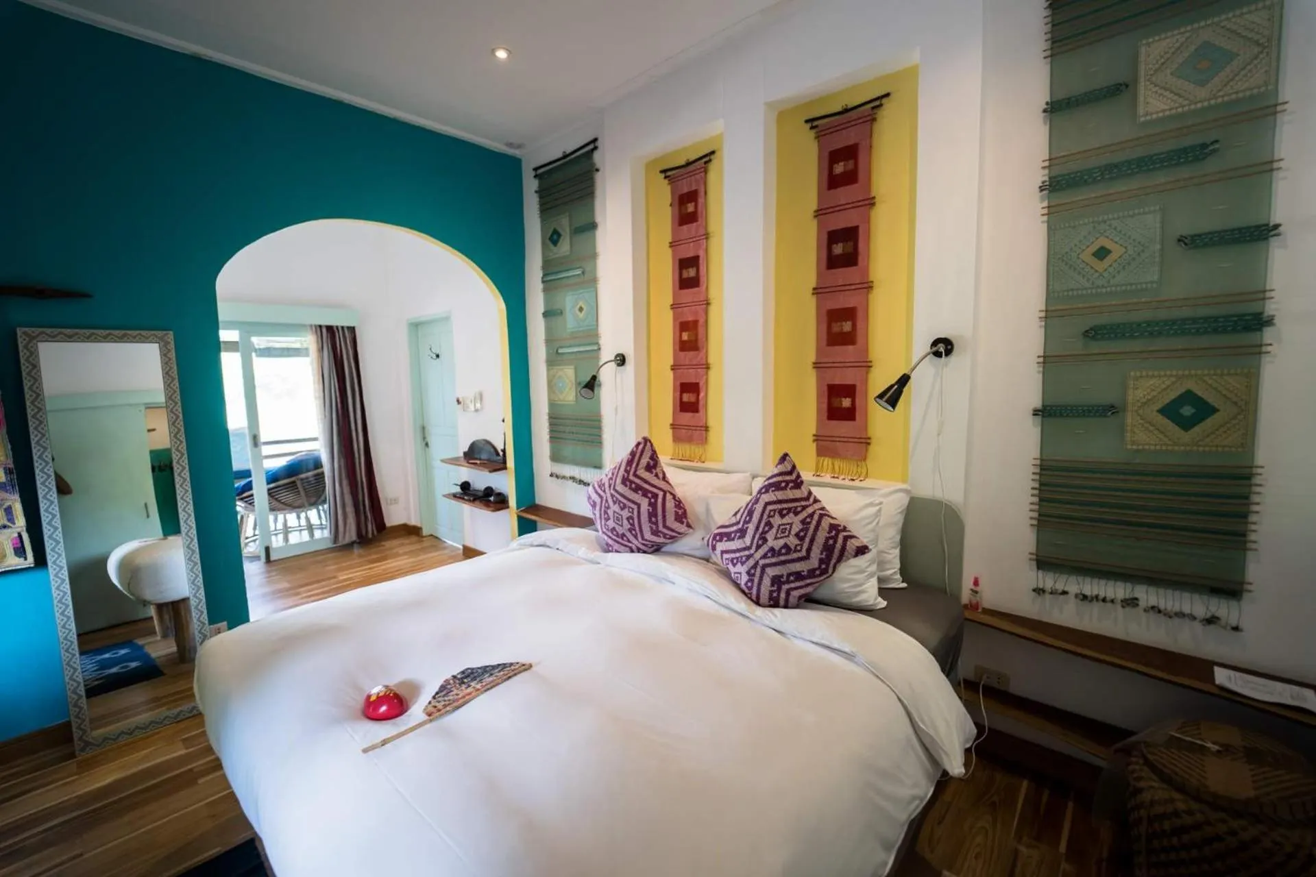 Bed in Ock Pop Tok Mekong Villa