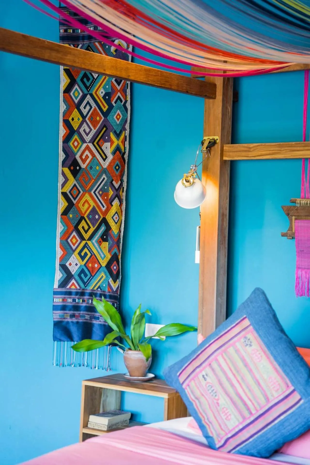 Bed in Ock Pop Tok Mekong Villa