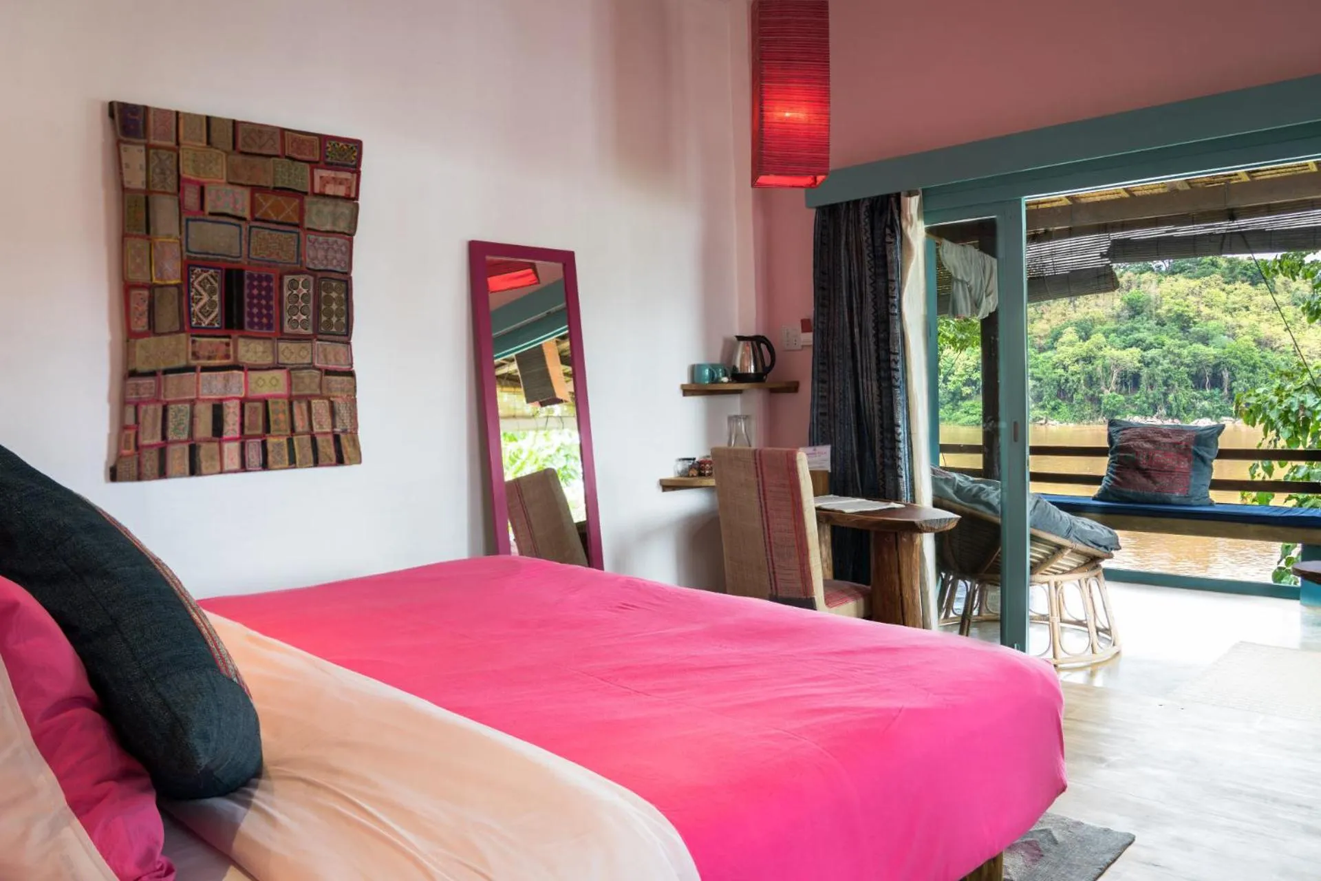 Bedroom, Bed in Ock Pop Tok Mekong Villa