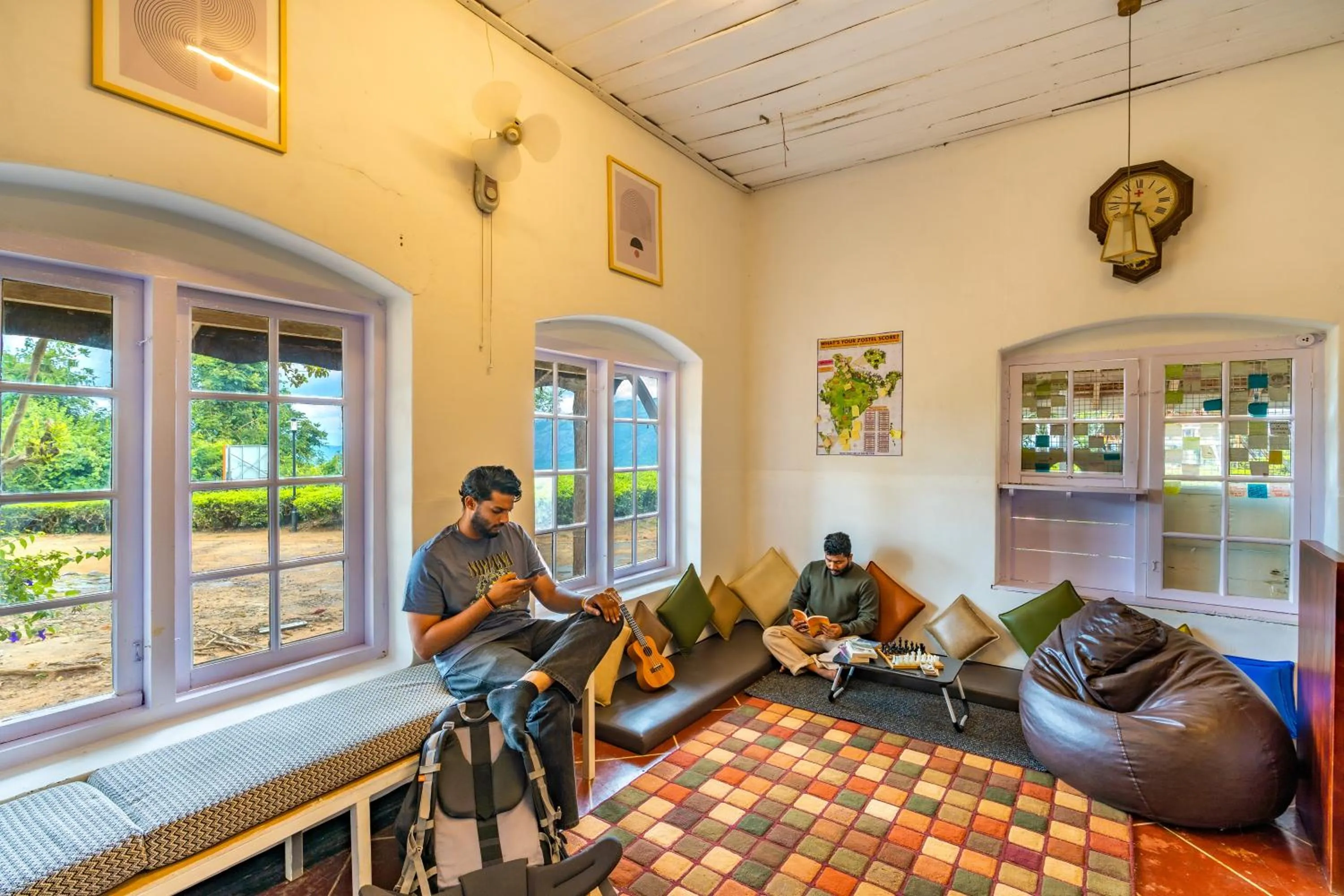 Living room in Zostel Plus Wayanad